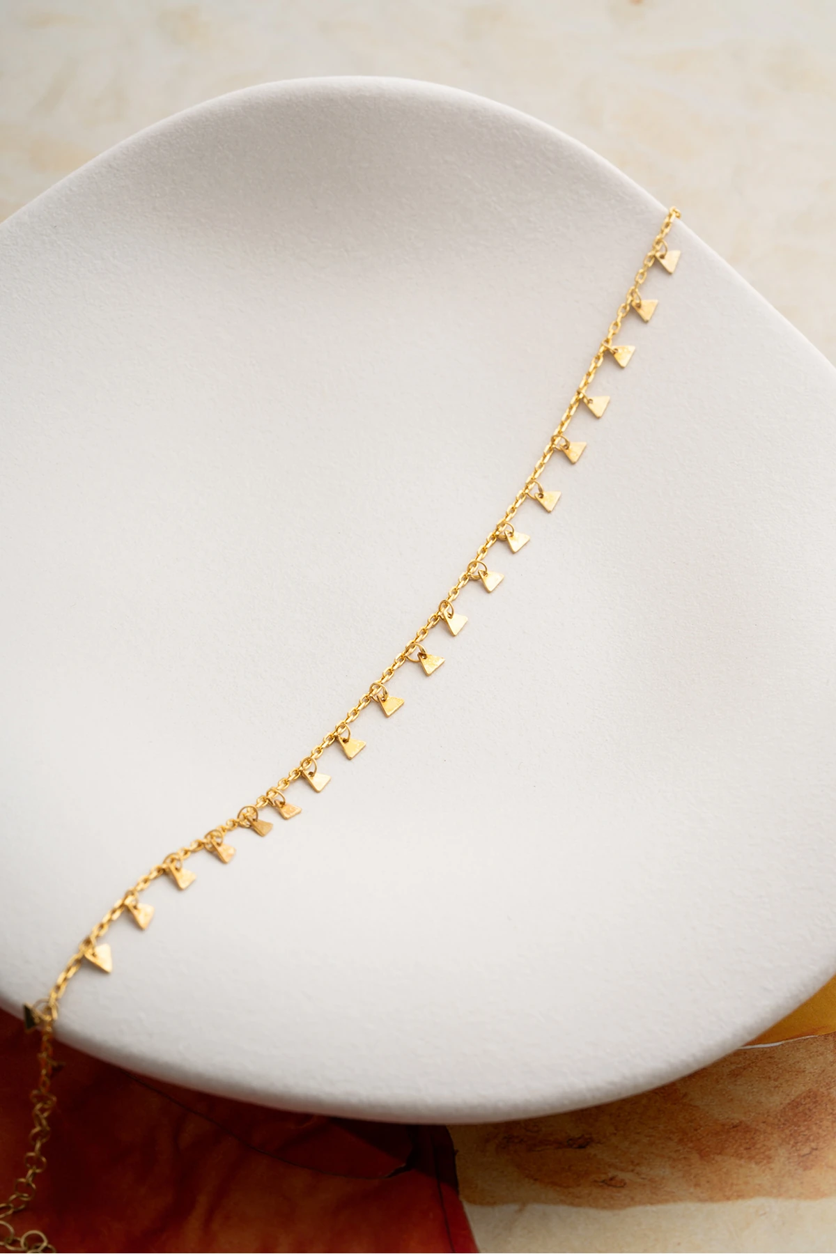 Gümüş Üçgen Pullu Halhal