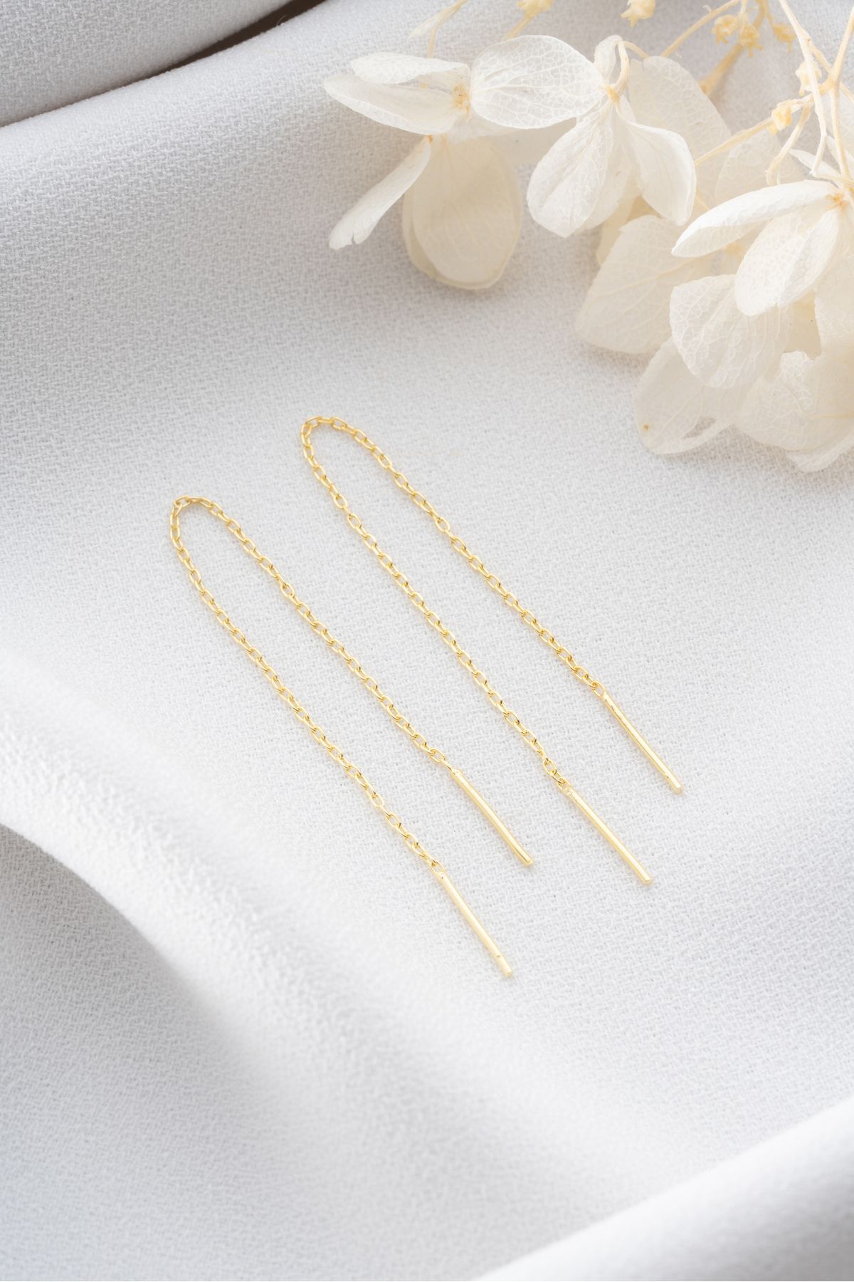 Gümüş Sallantılı Zincir Küpe