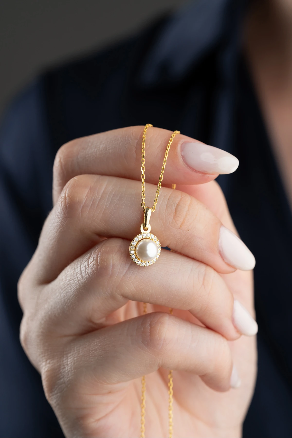 Gümüş İnci Model Kolye