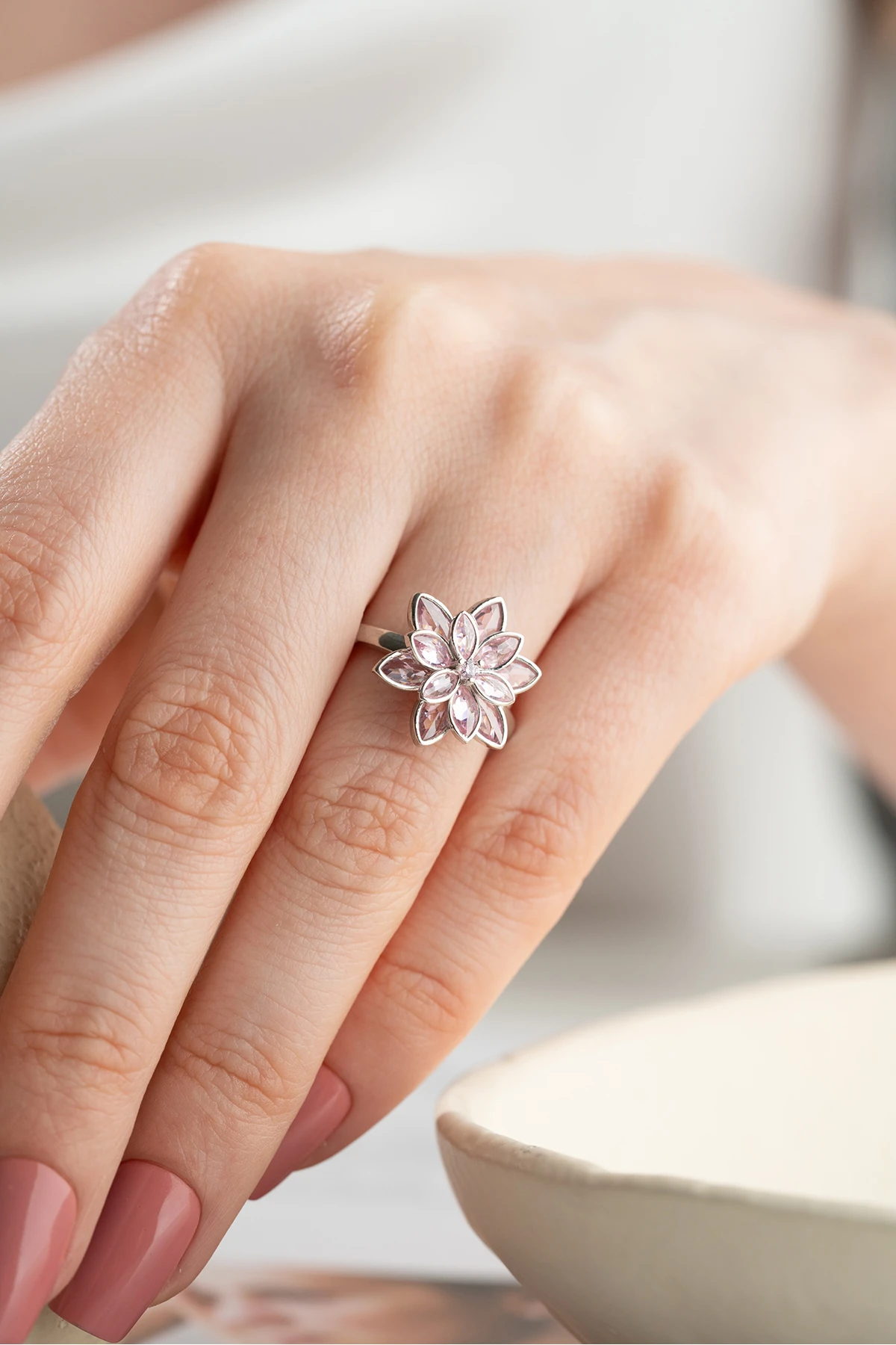 Gümüş Lotus Yüzük