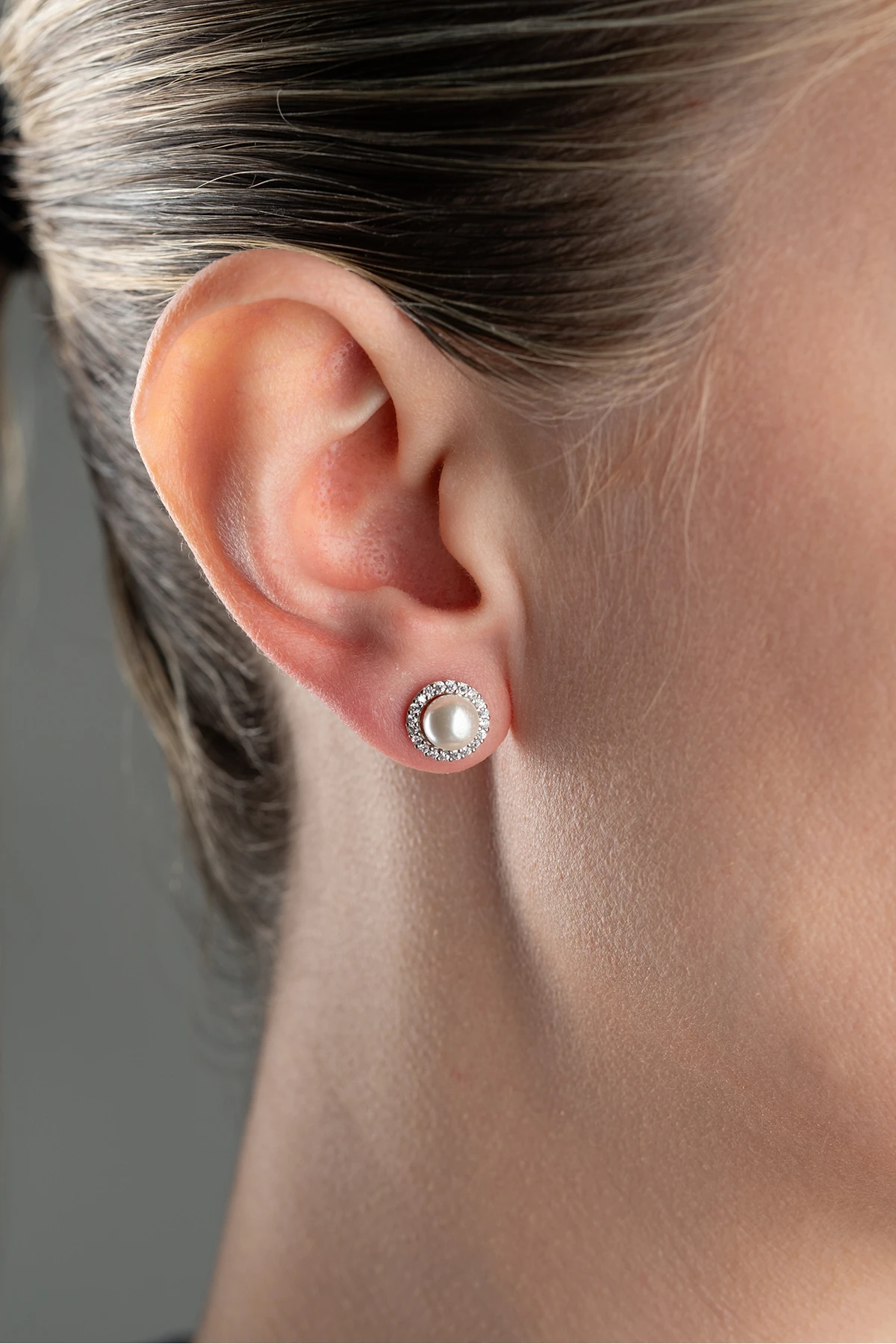 Gümüş İnci Küpesi