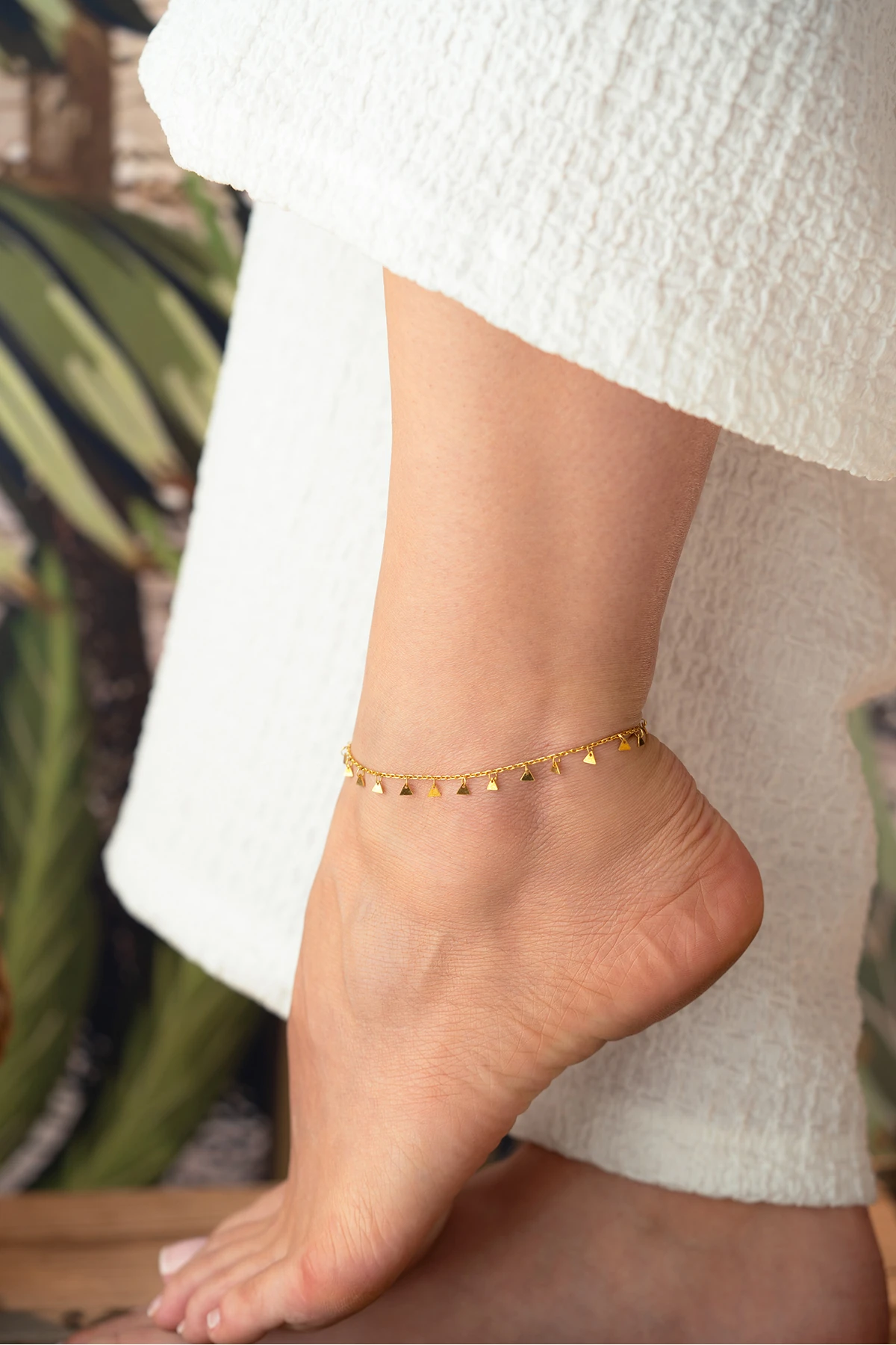 Gümüş Üçgen Pullu Halhal