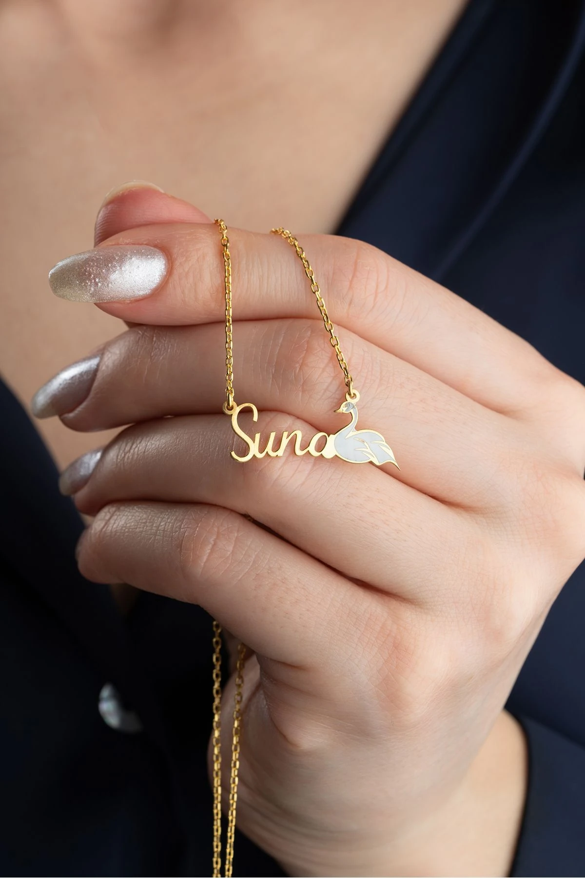 Gümüş İsimli Kuğu Kolye