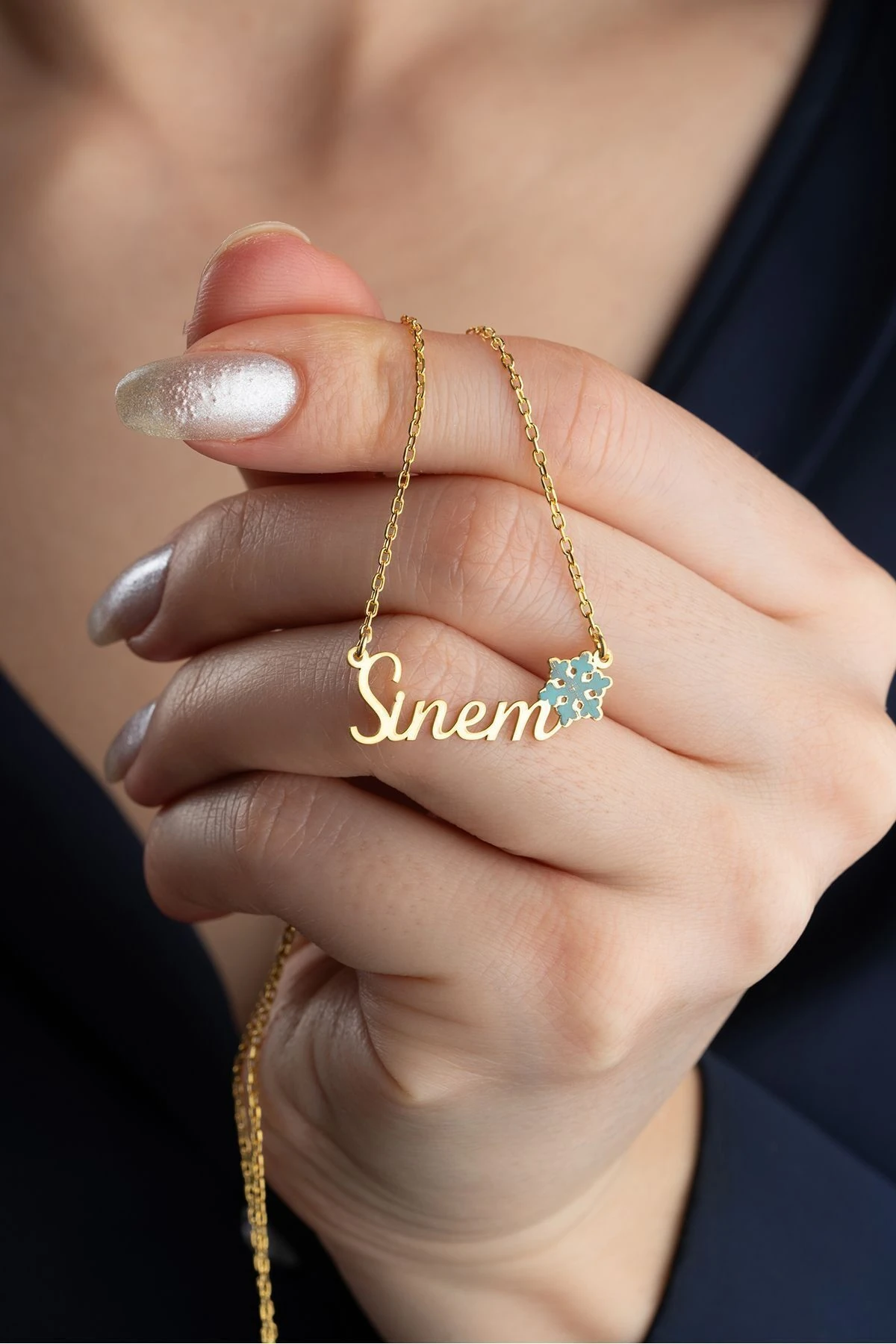 Gümüş İsimli Kartanesi Kolye