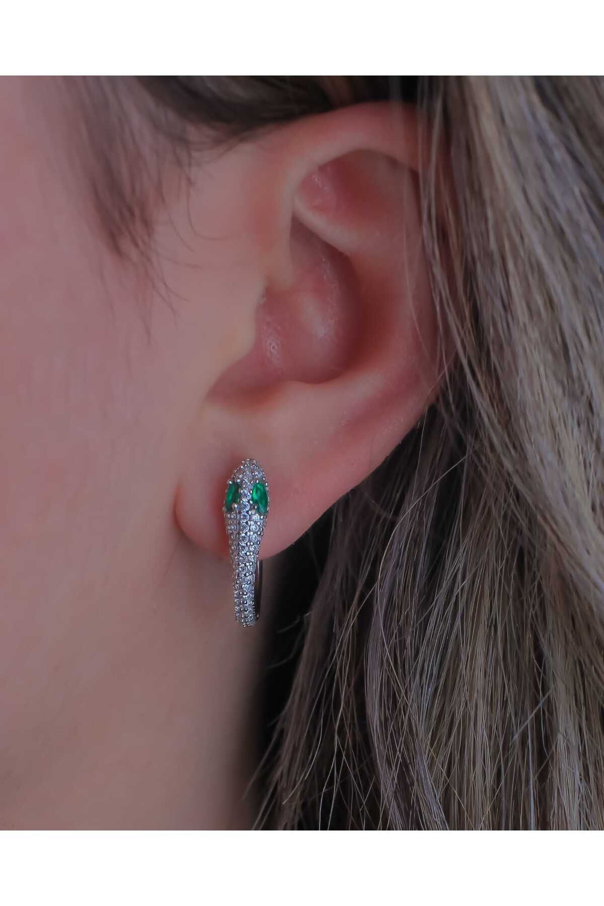 Gold Gümüş Yılan Küpe