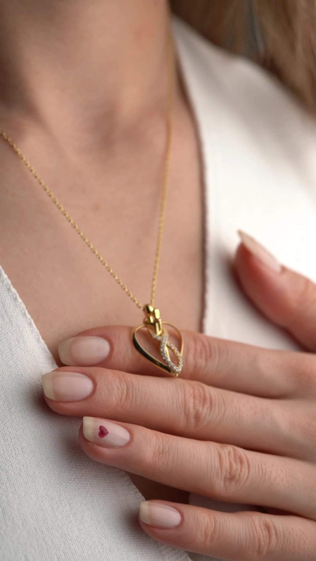 Gümüş Kalp Sarılan Çift Kolye