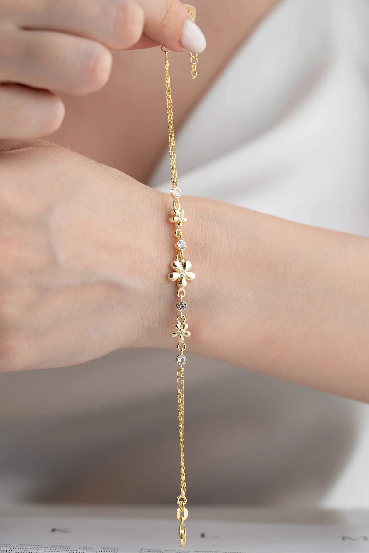 Gümüş Çiçek Bileklik