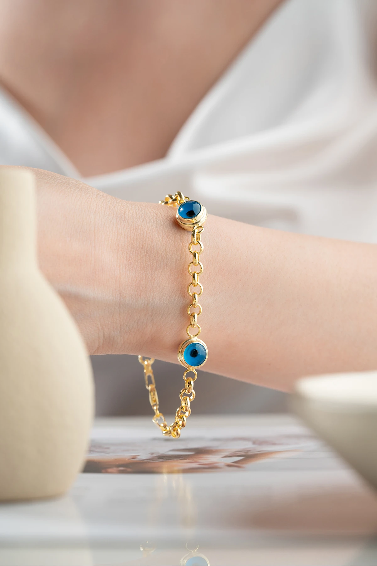 Gümüş Nazar Göz Bileklik