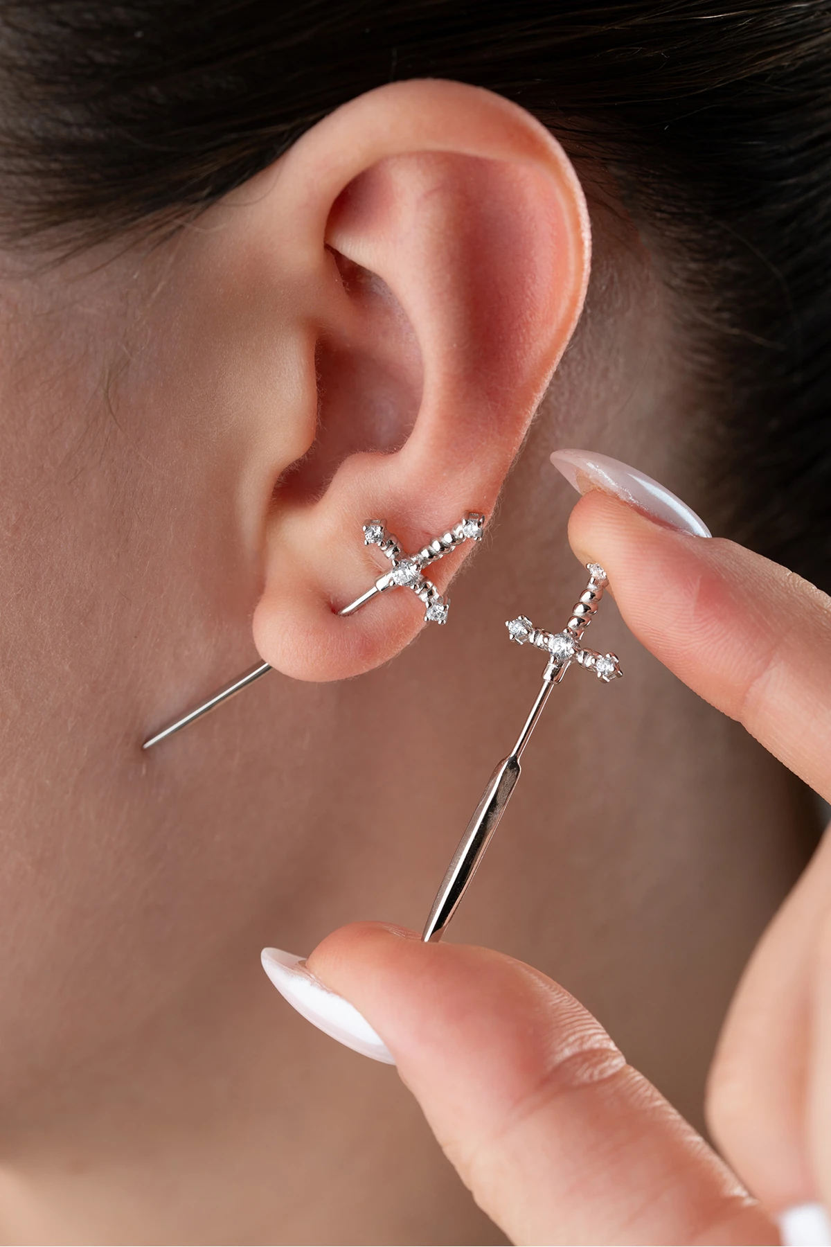 Gümüş Kılıç Küpe