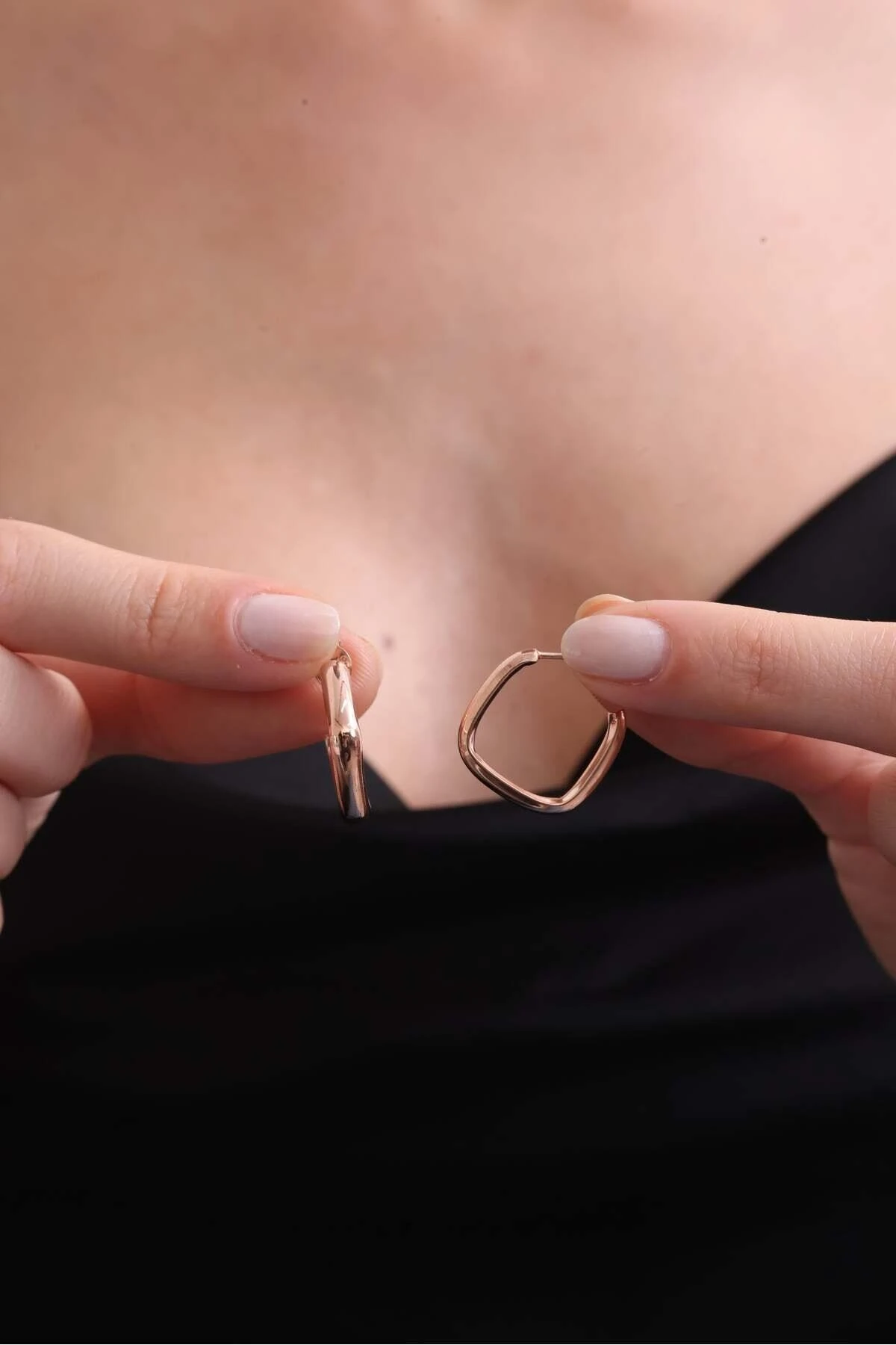 Gümüş Dörtgen Küpe