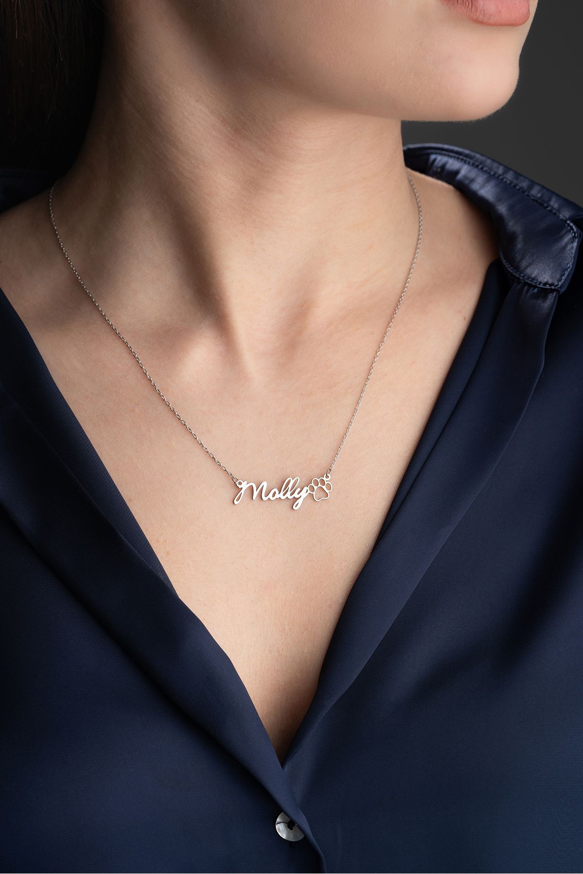 Gümüş İsimli Pati Kolye