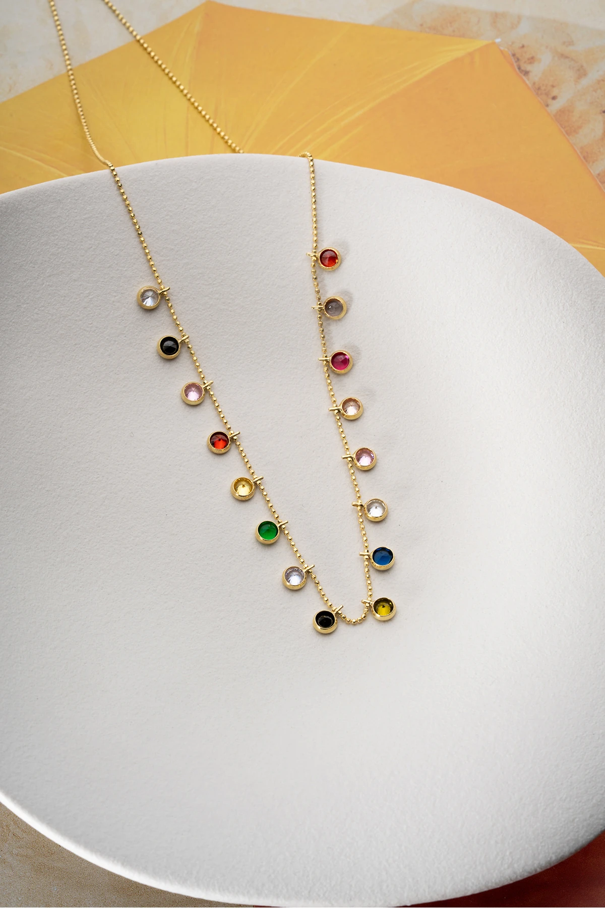 Gümüş Mix Taşlı Kolye