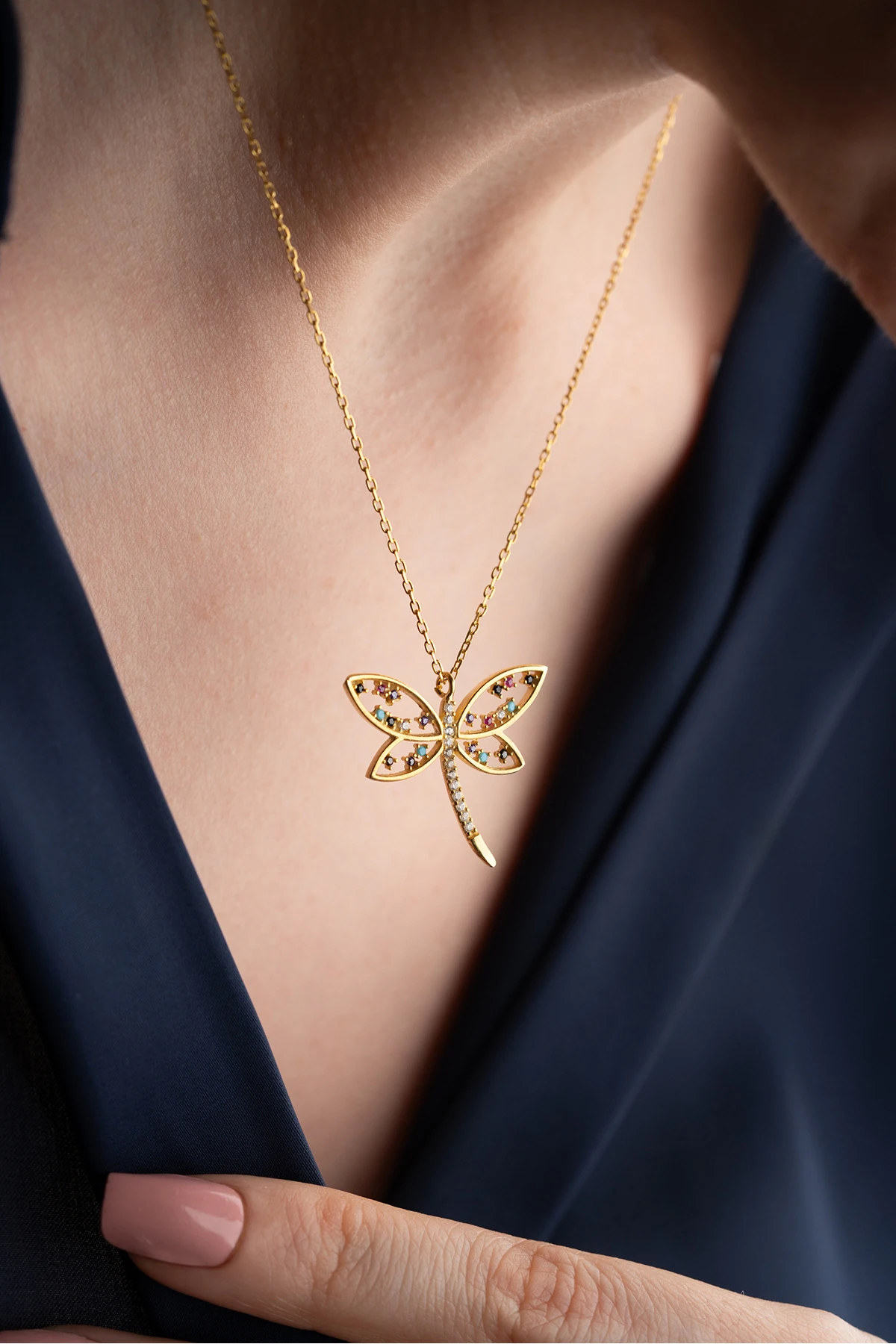 Gümüş Yusufçuk Kolye