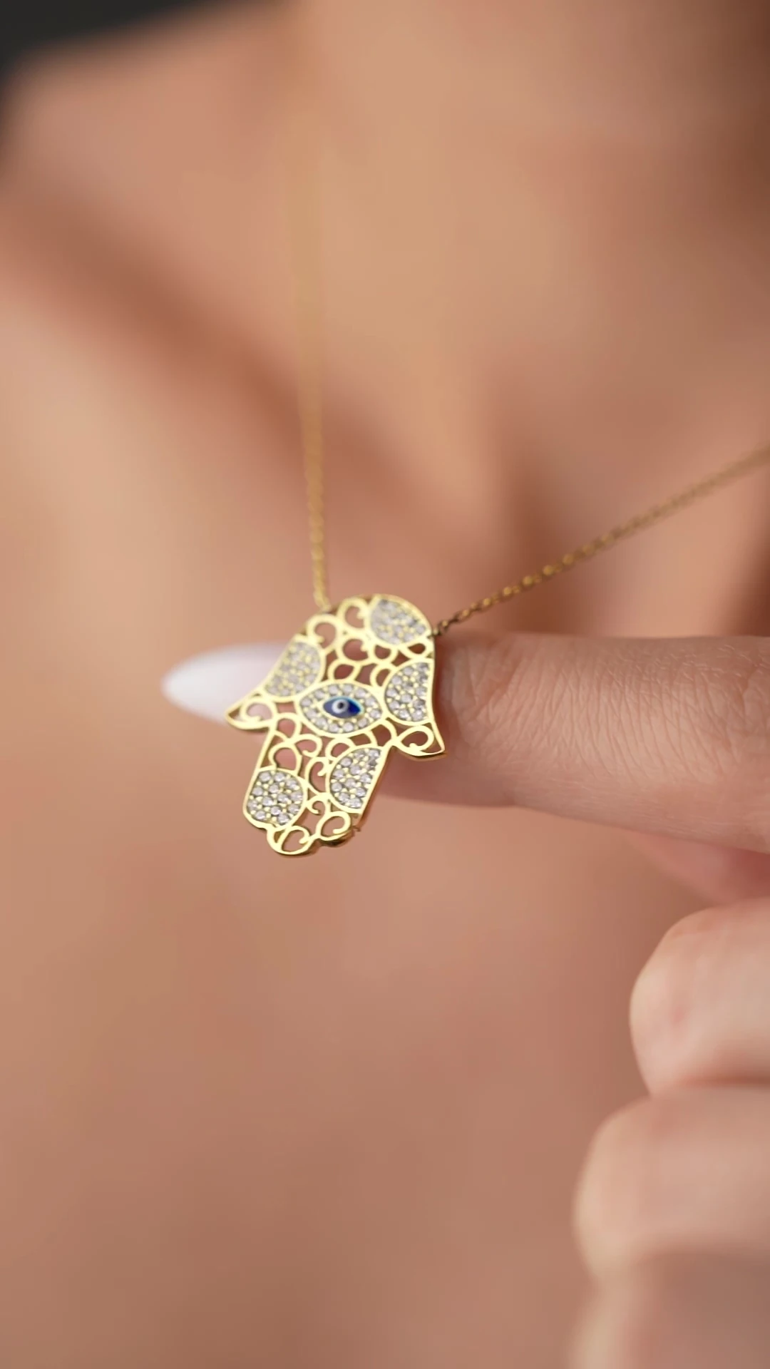 Gümüş Fatma Ana Eli Kolye