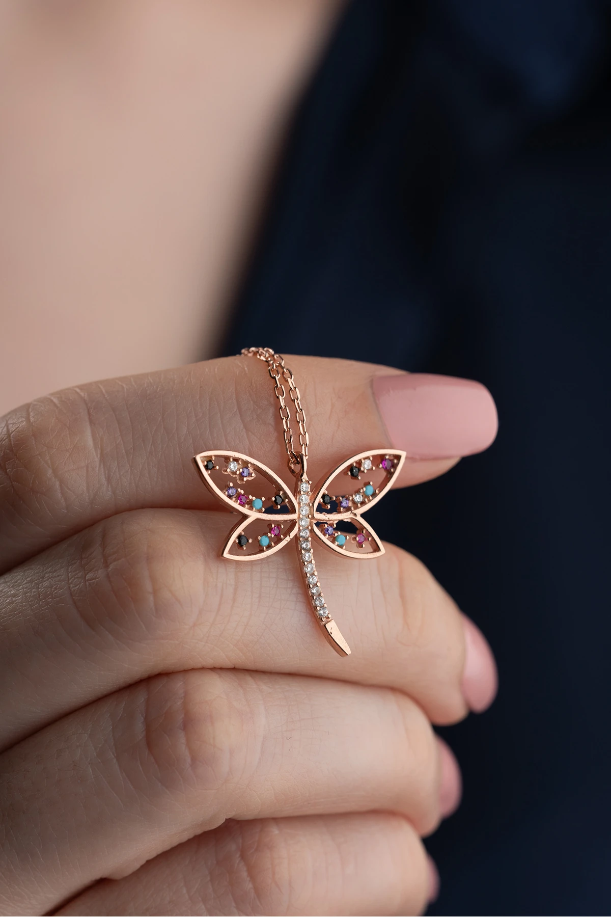 Gümüş Yusufçuk Kolye