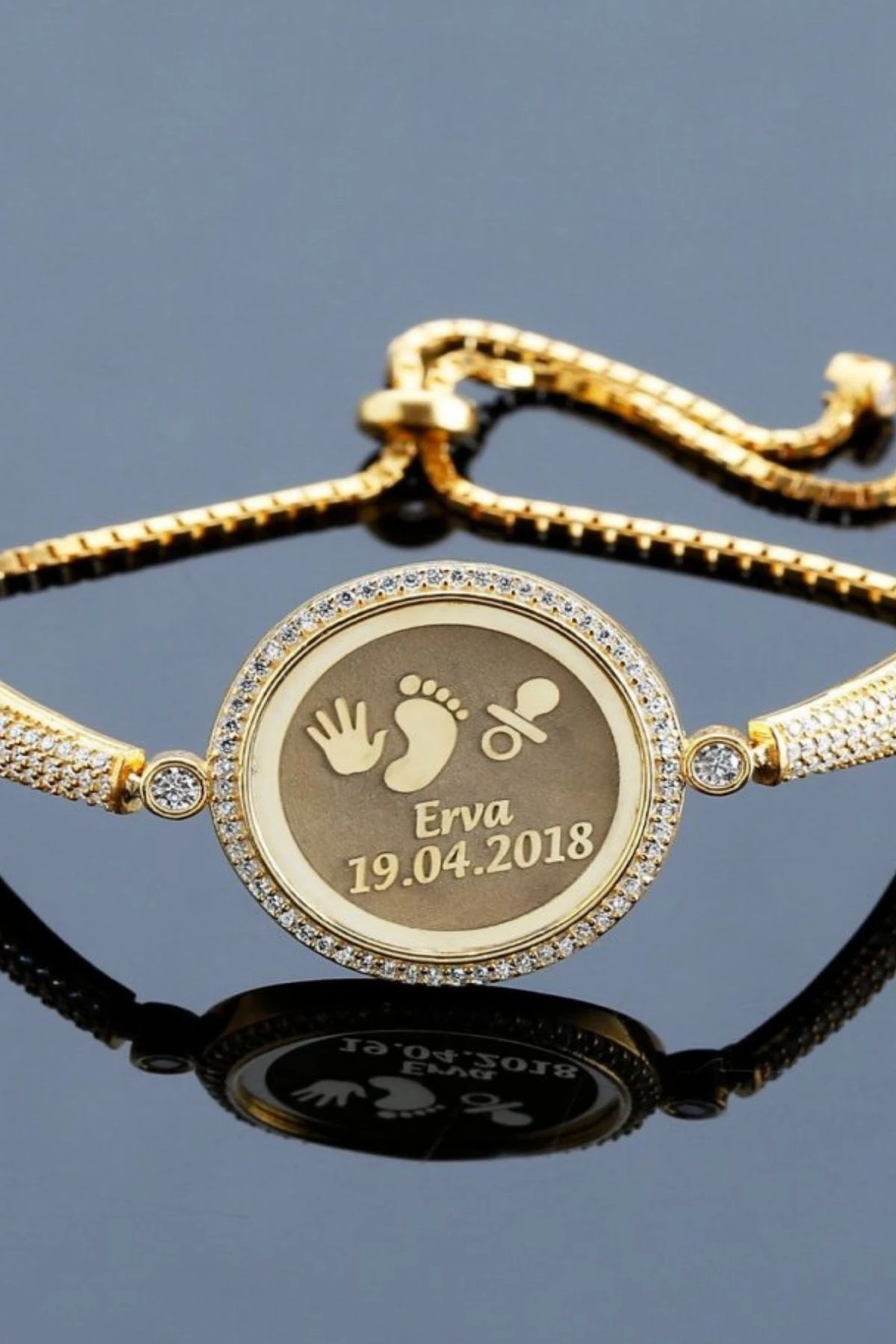 Gümüş Isimli El Ayak Izi Bileklik