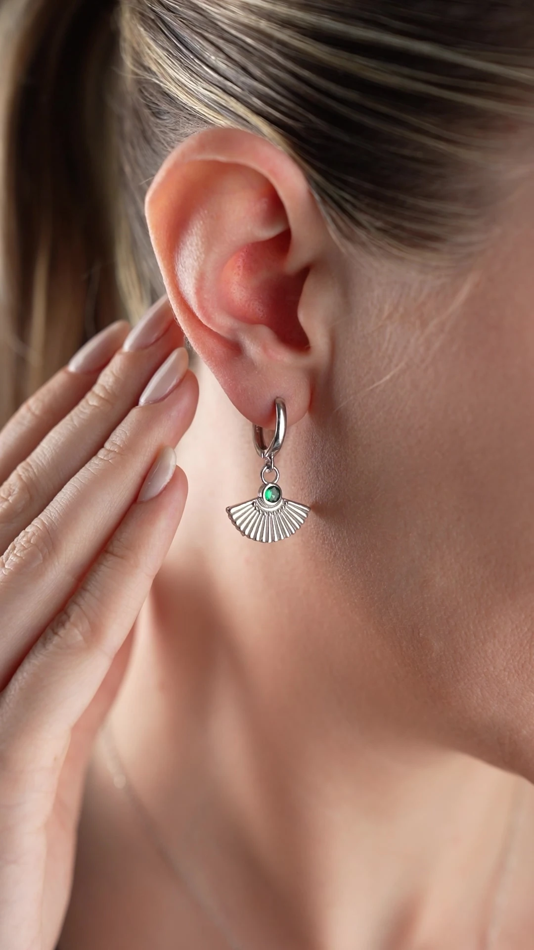 Gümüş Yelpaze Model Takı Seti