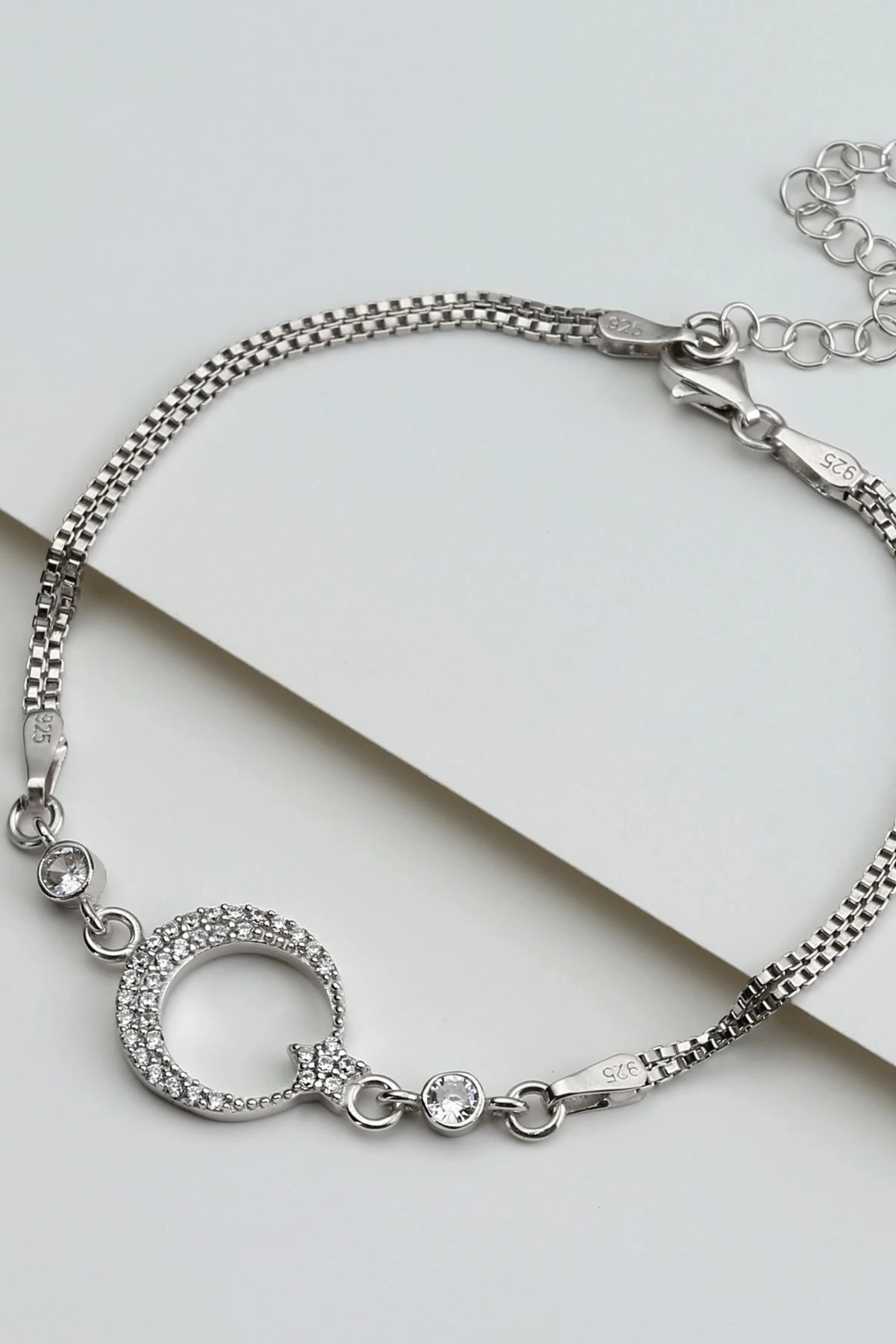 Gümüş Ay Yıldızlı Bileklik