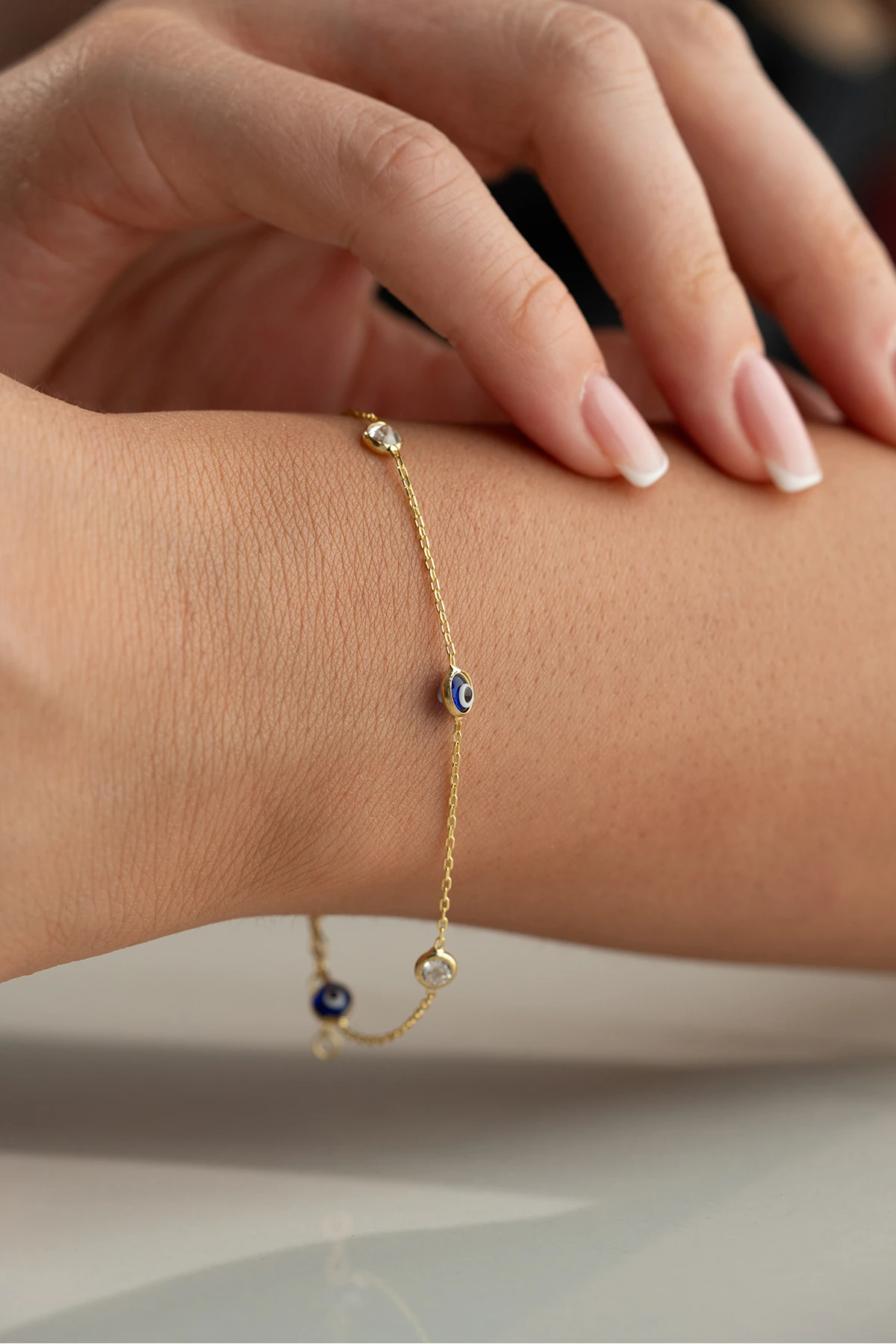 Gümüş Göz Taşlı Bileklik