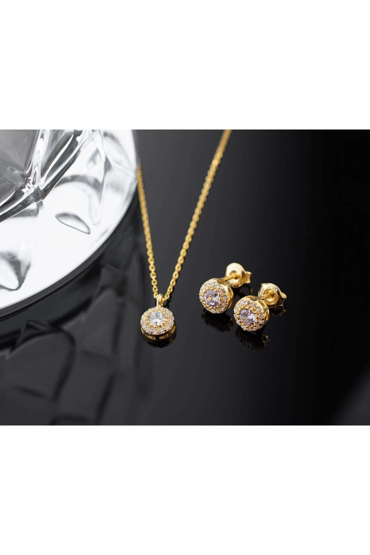 Gümüş Haziran Ayı Doğum Taşı ( Alexsandrite ) Kolye - Küpe Seti