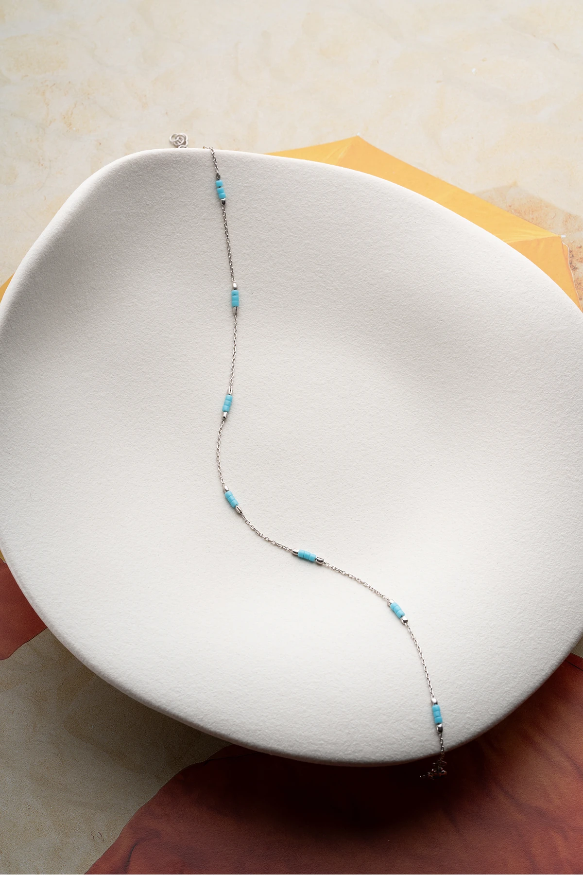 Gümüş Boncuklu Halhal