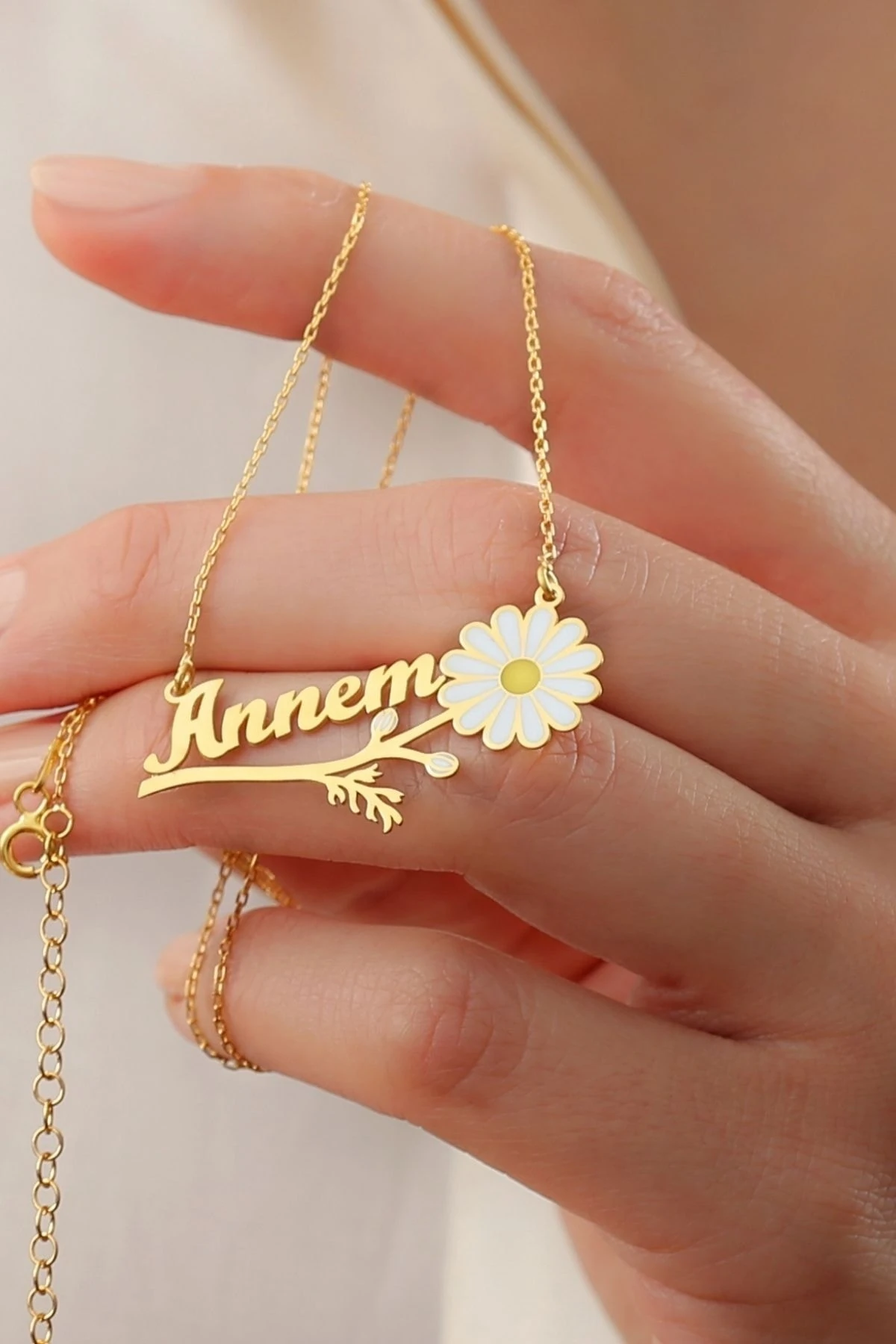 Gümüş Annem Papatya Kolye