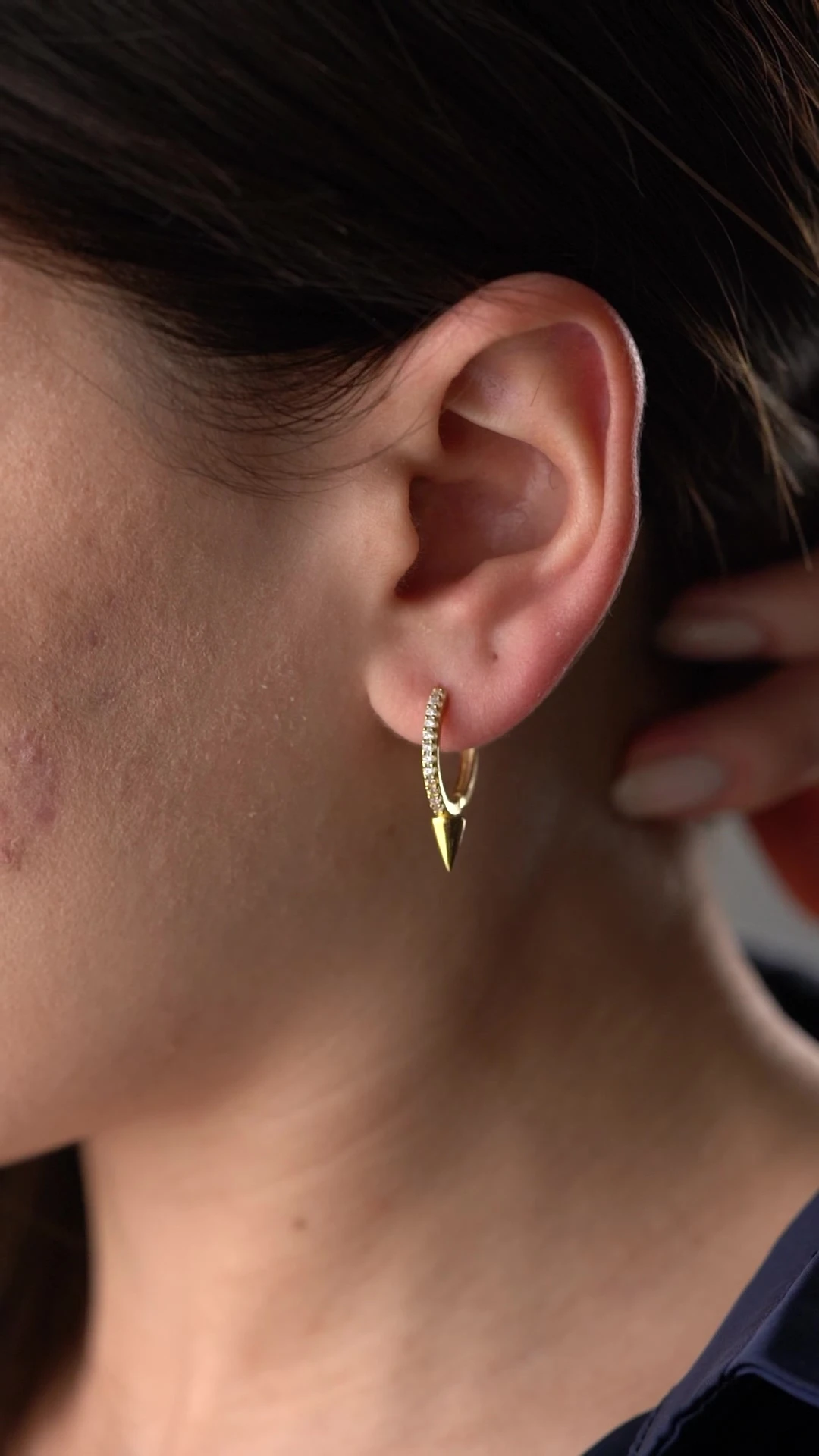 Gümüş Gold Halka Kurşun Küpe