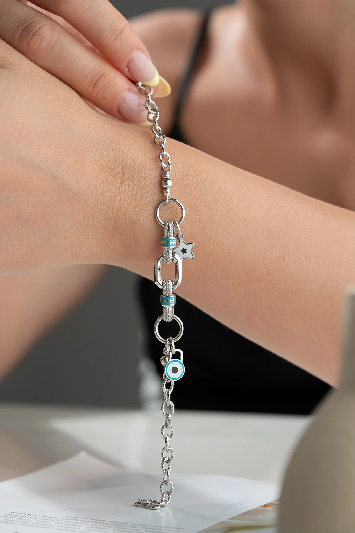 Gümüş Charm Bileklik