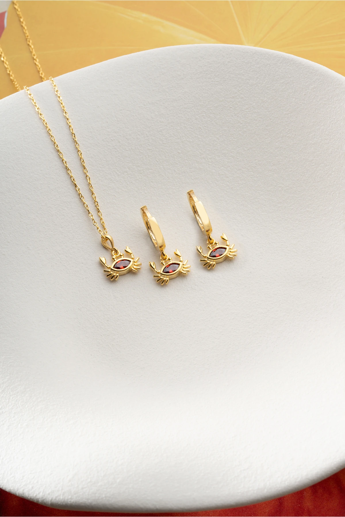 Gümüş Yengeç Takı Seti