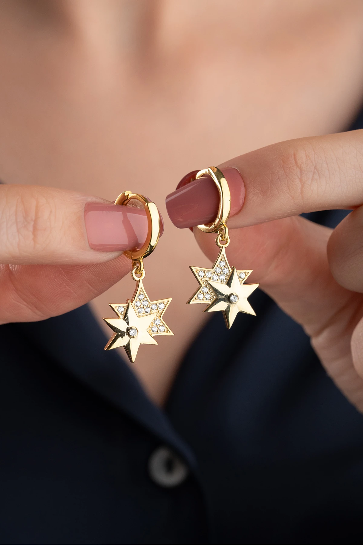 Gümüş Yıldız Küpe