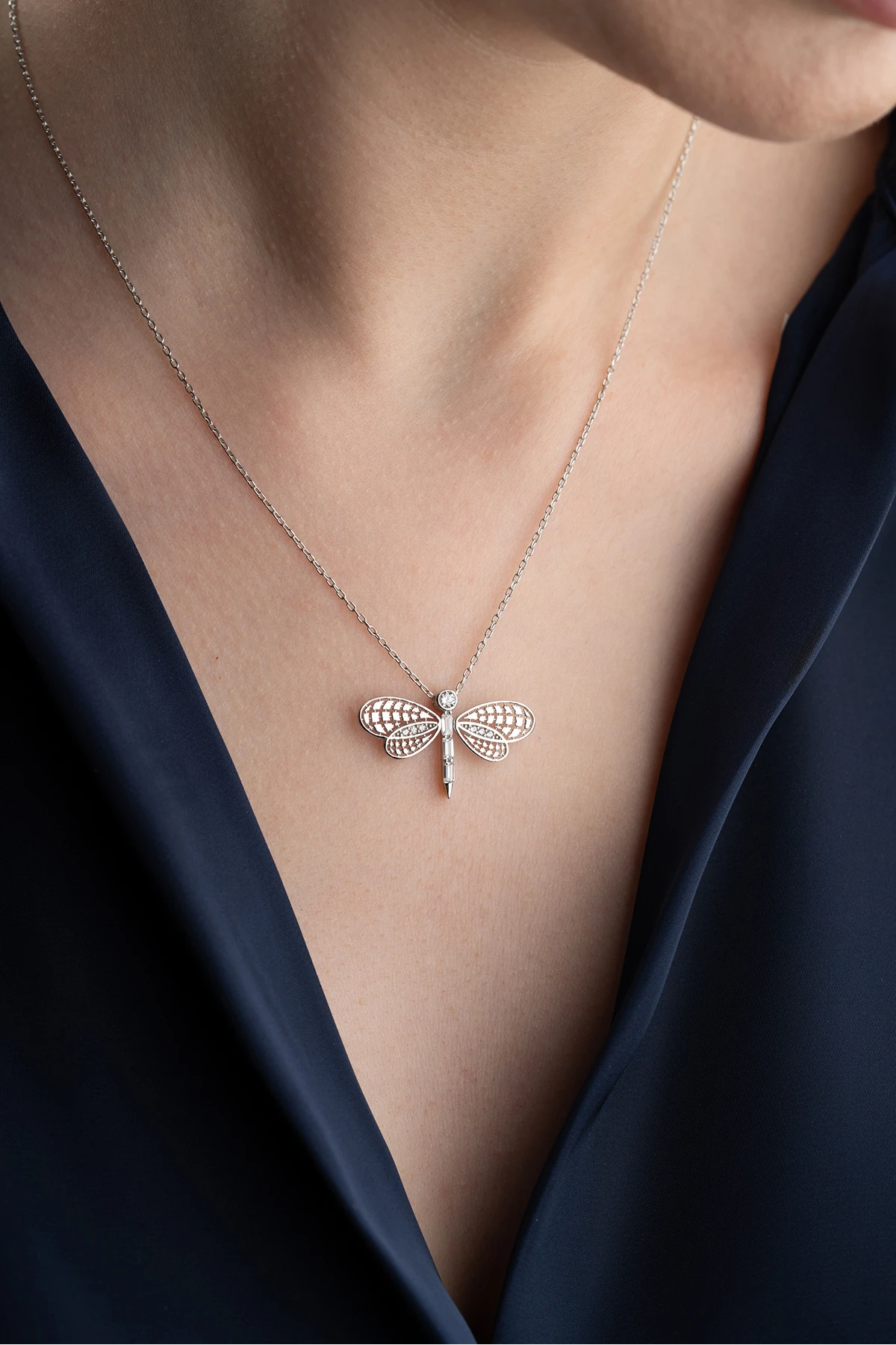 Gümüş Yusufçuk Kolye