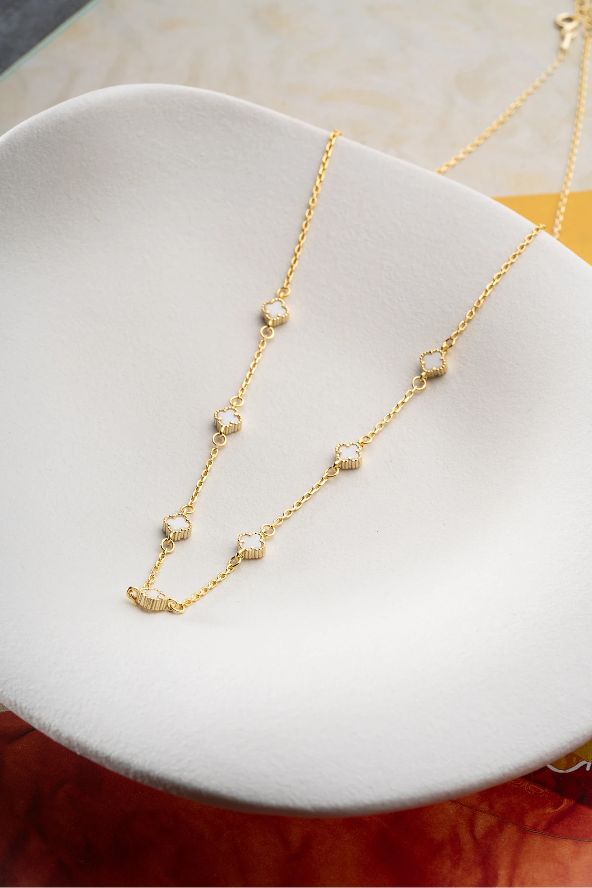 Gümüş Yonca Y Kolye