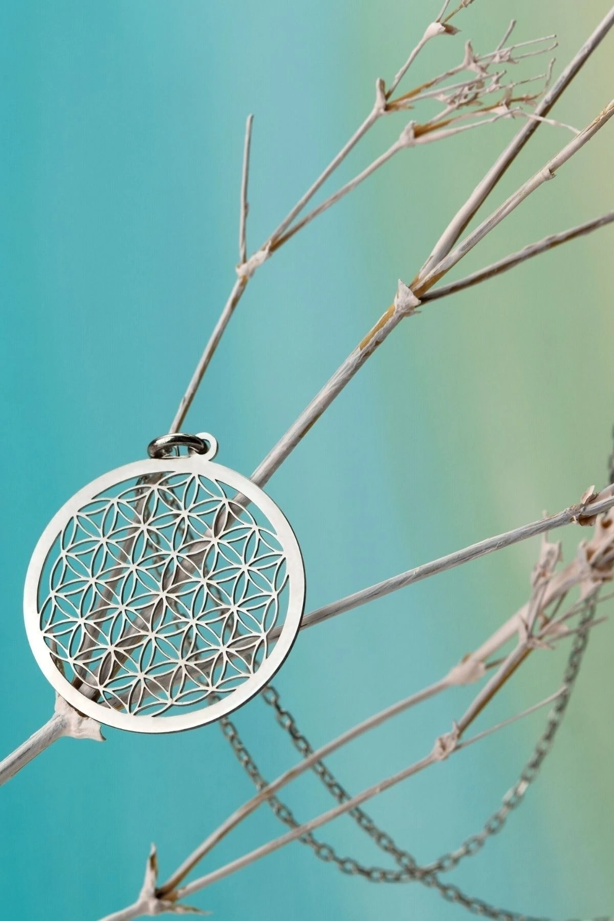 Gümüş Yaşam Çiçeği Kolye