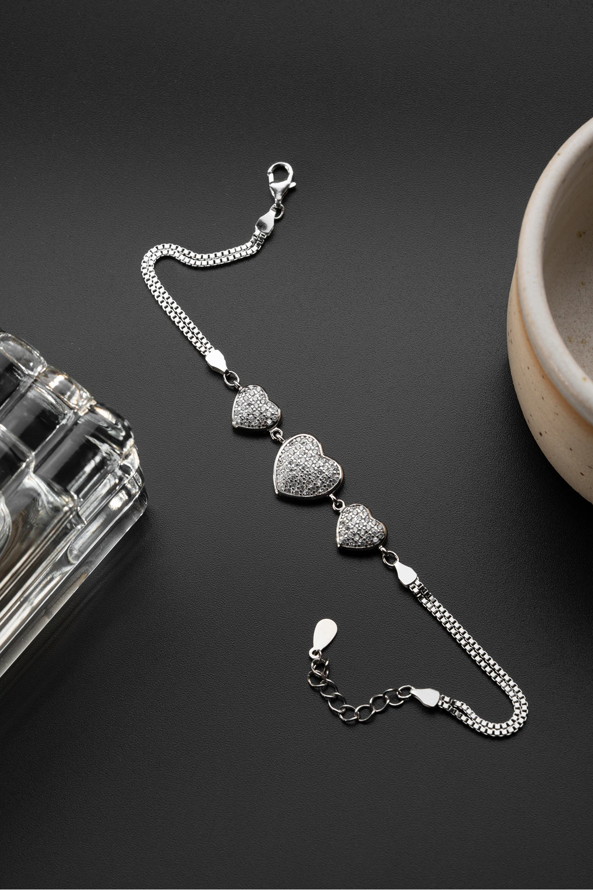 Gümüş Kalpli Bileklik