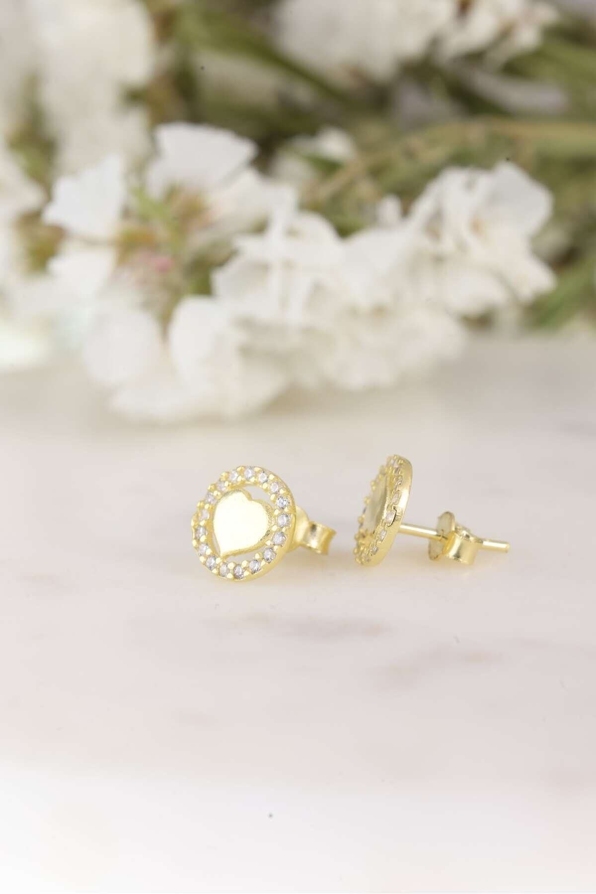 Gümüş Kalpli Minik Küpe