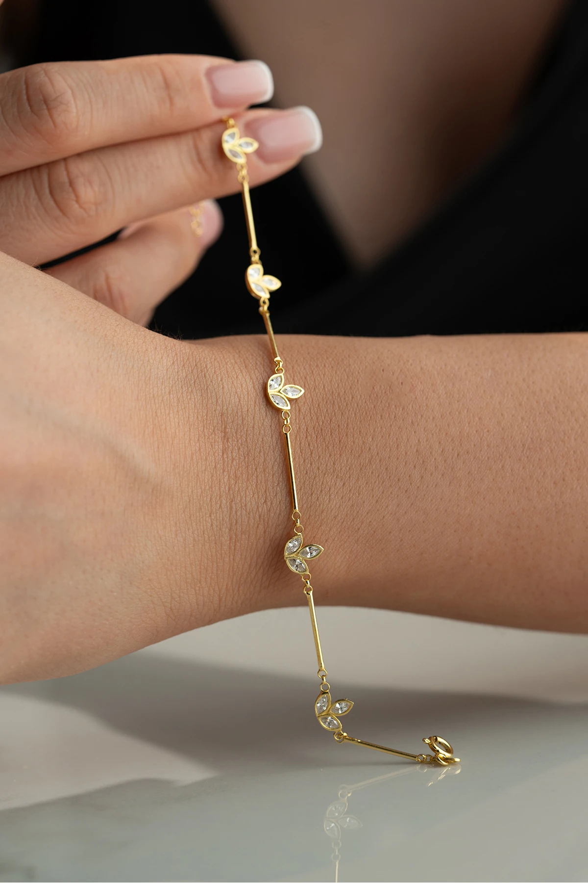 Gümüş Lotus Bileklik