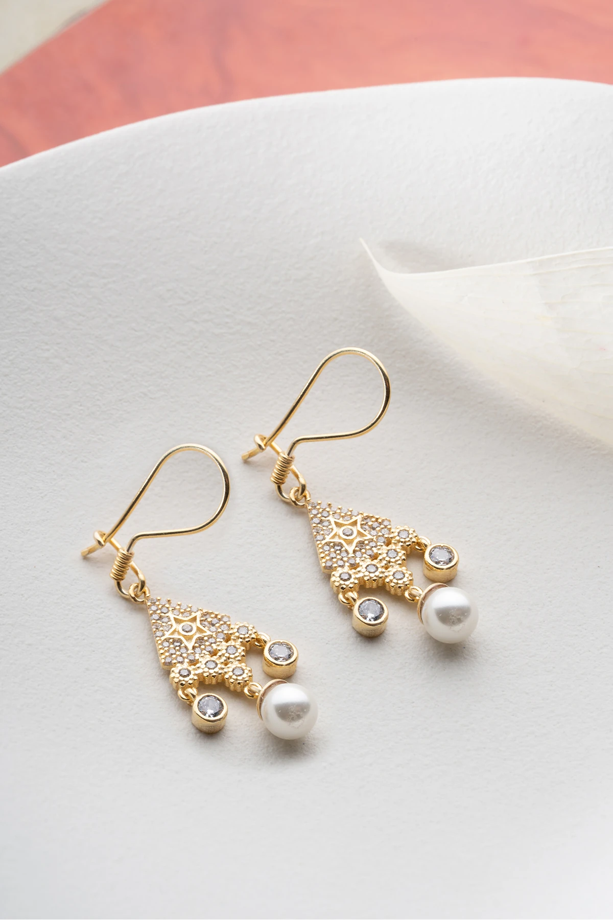 Gümüş İncili Küpe