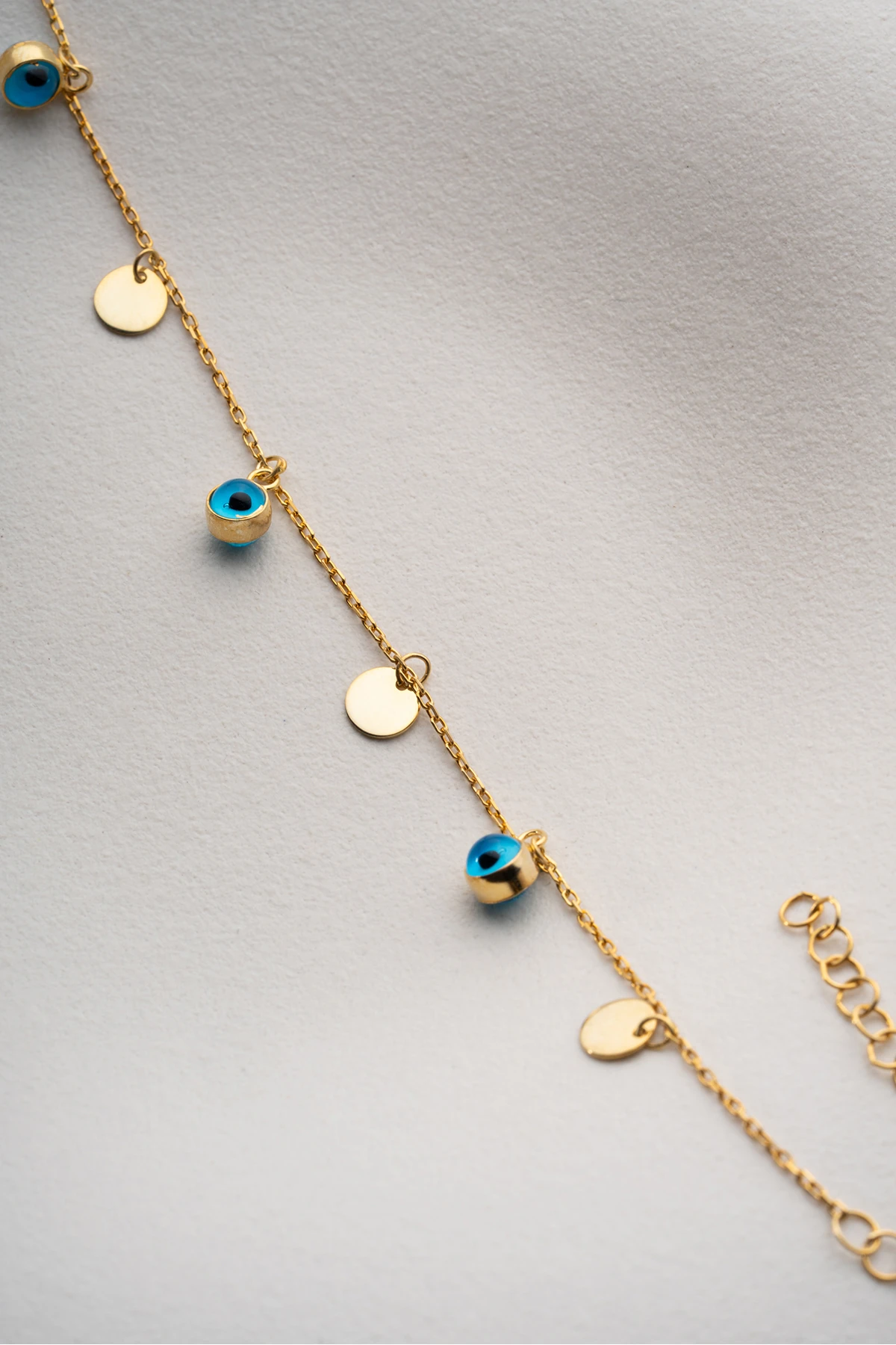 Gümüş Nazar Gözlü Pullu Bileklik