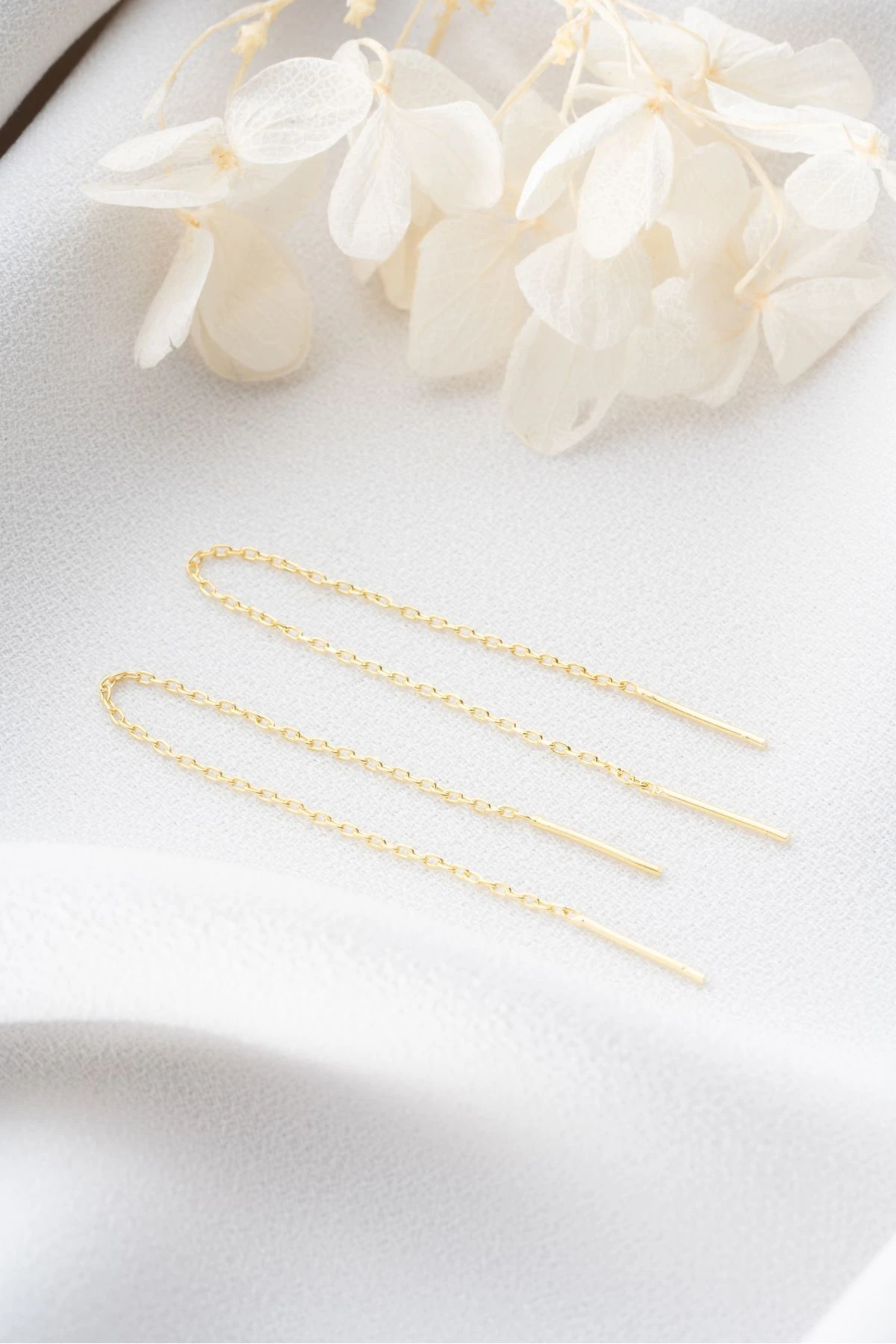 Gümüş Sallantılı Zincir Küpe