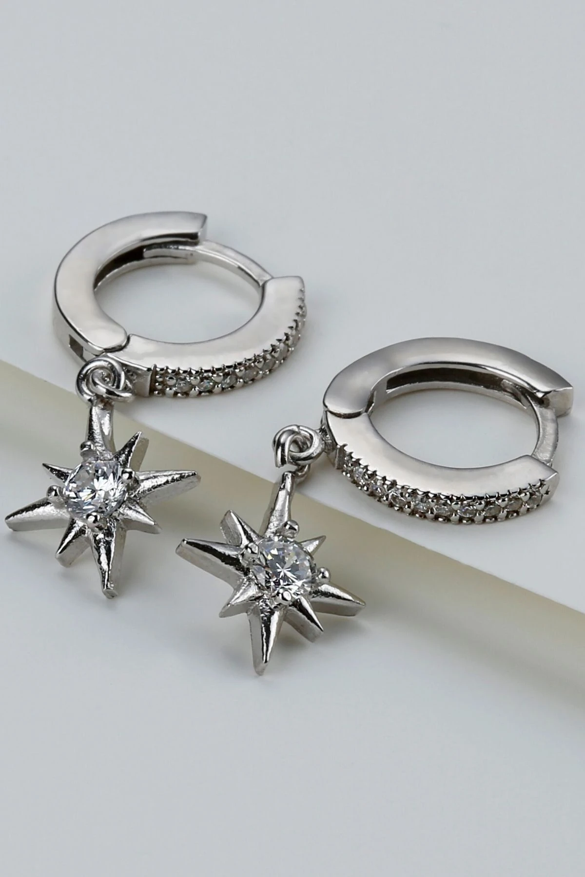 Gümüş Kutup Yıldızı Halka Küpe