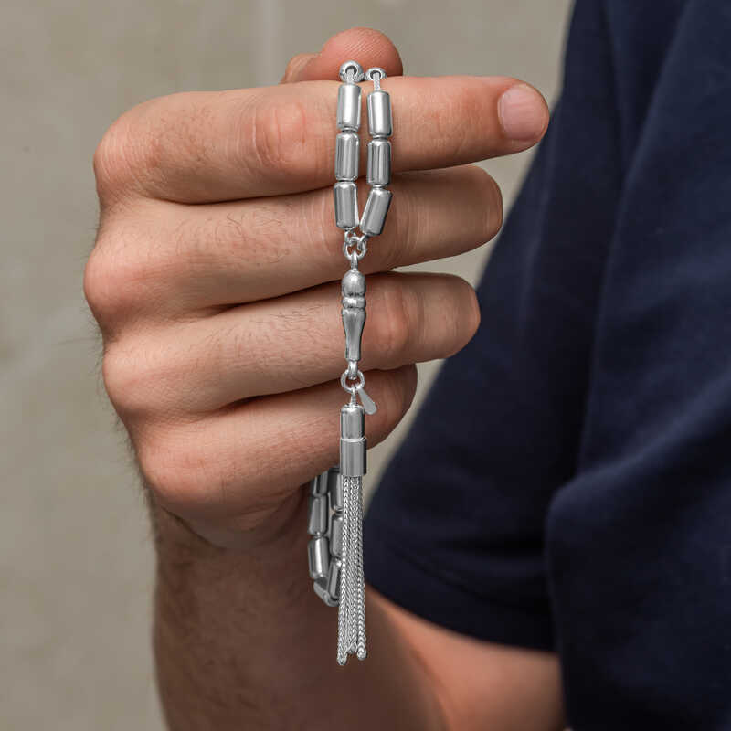 Gümüş Kapsül Kesim Erkek Tesbih