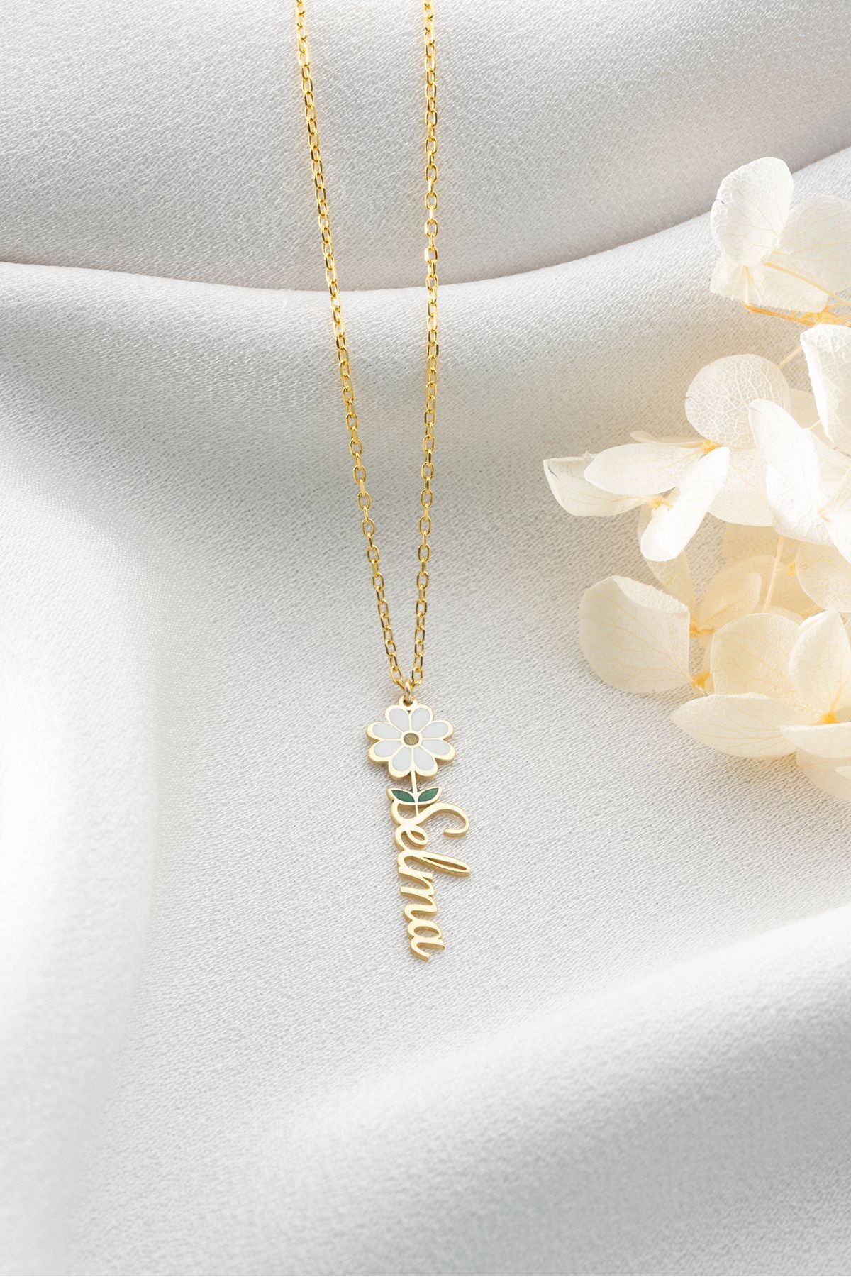 Gümüş İsimli Papatya Kolye