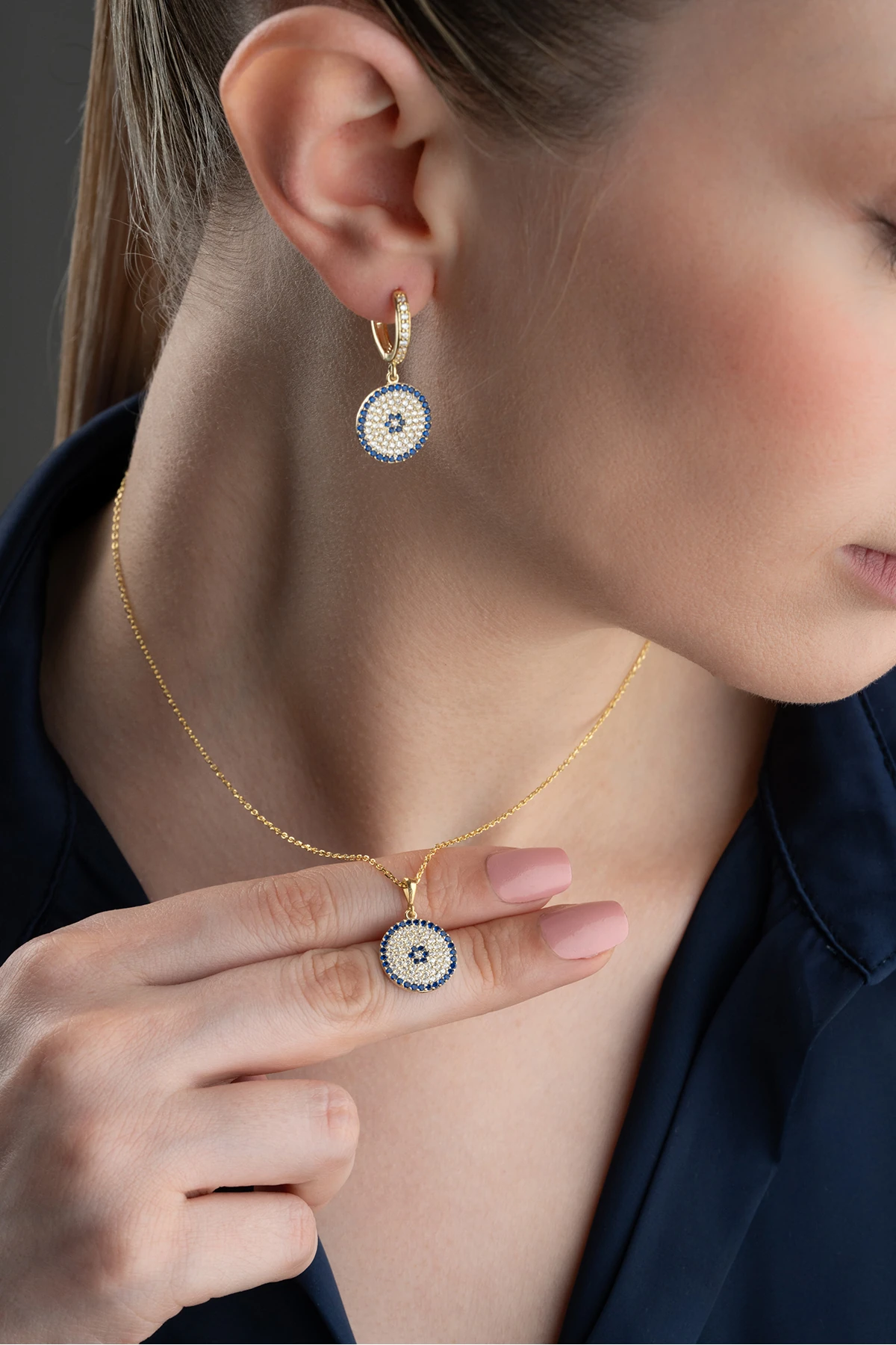 Gümüş Nazarlı Takı Seti