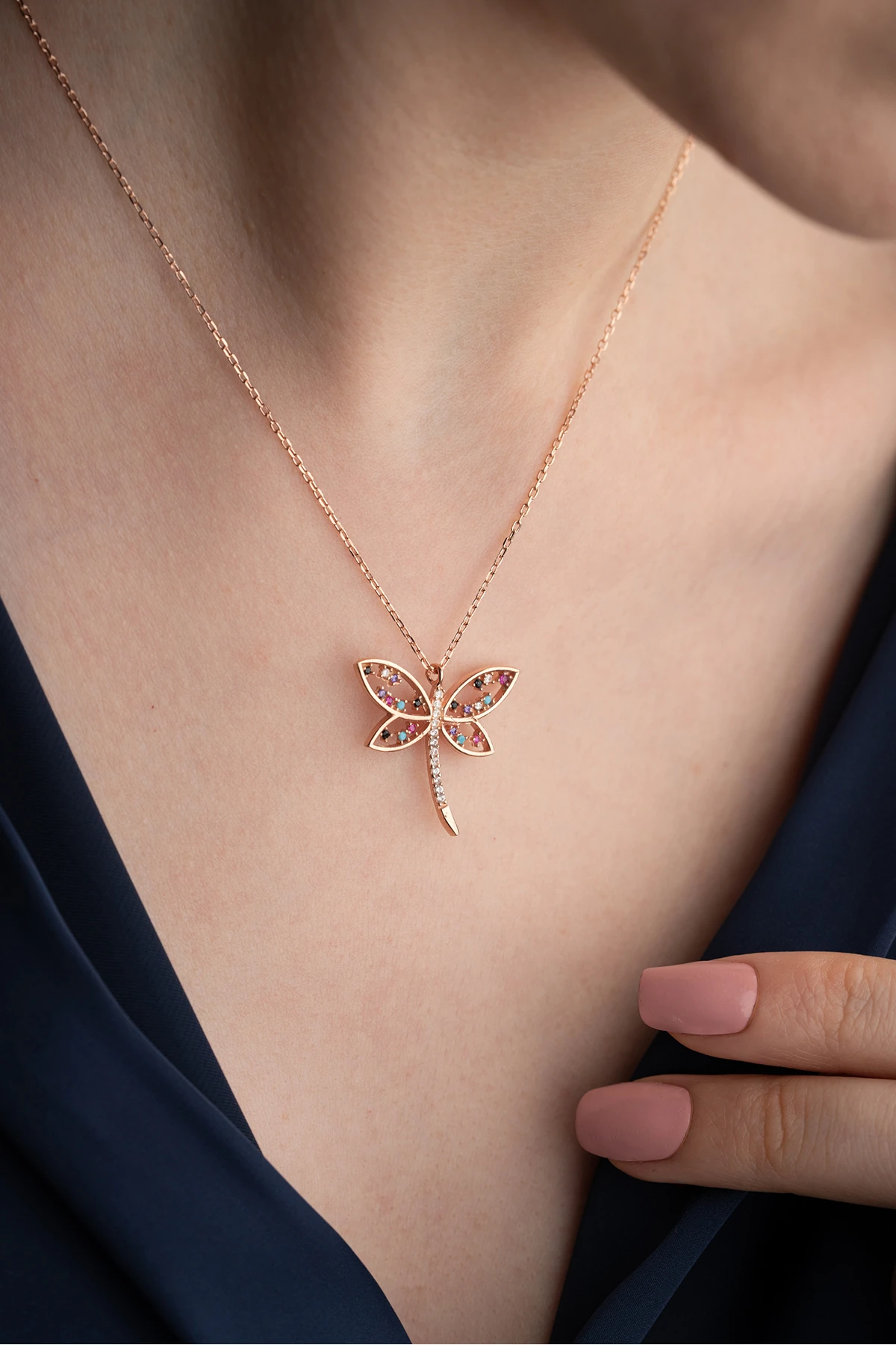 Gümüş Yusufçuk Kolye