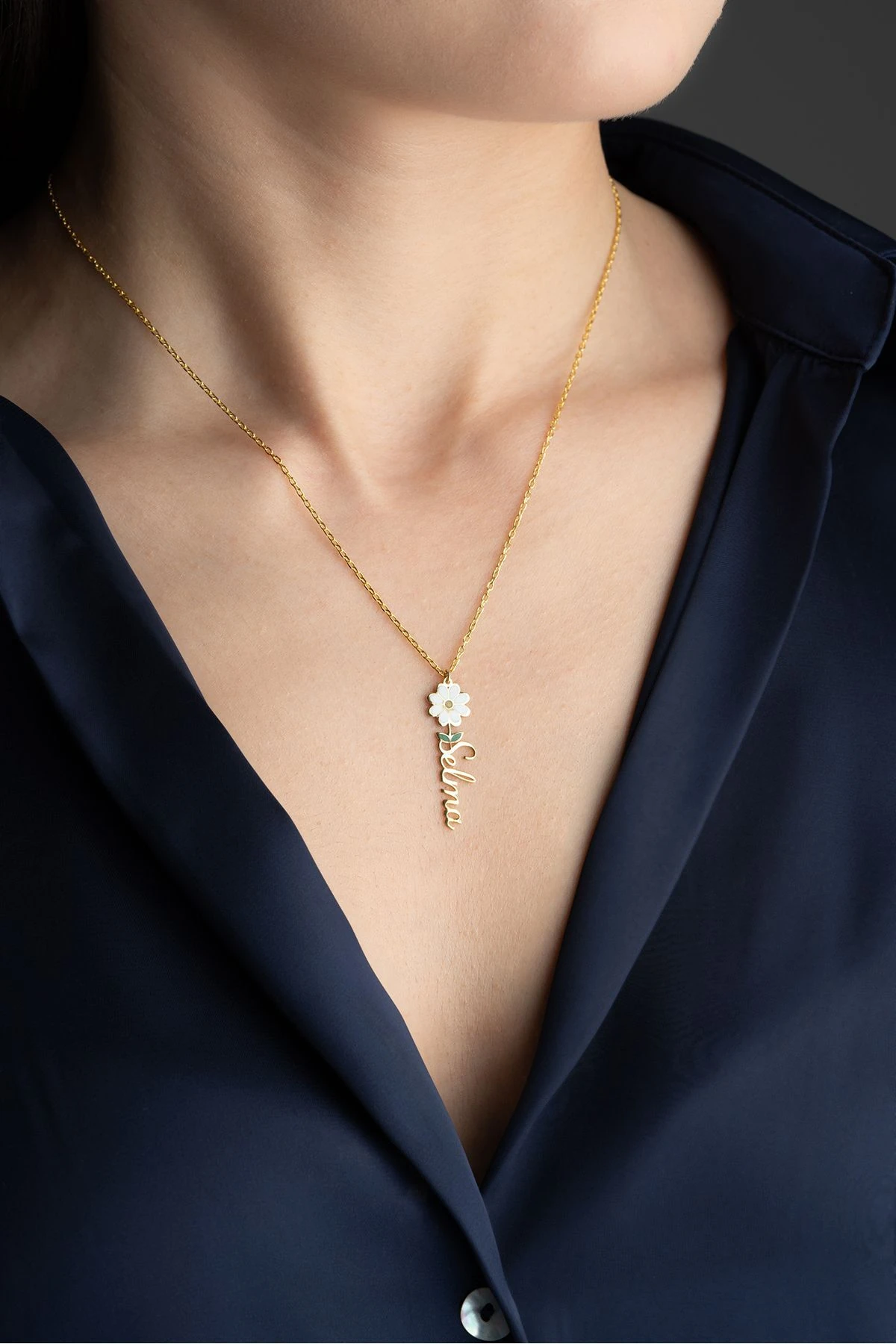 Gümüş İsimli Papatya Kolye