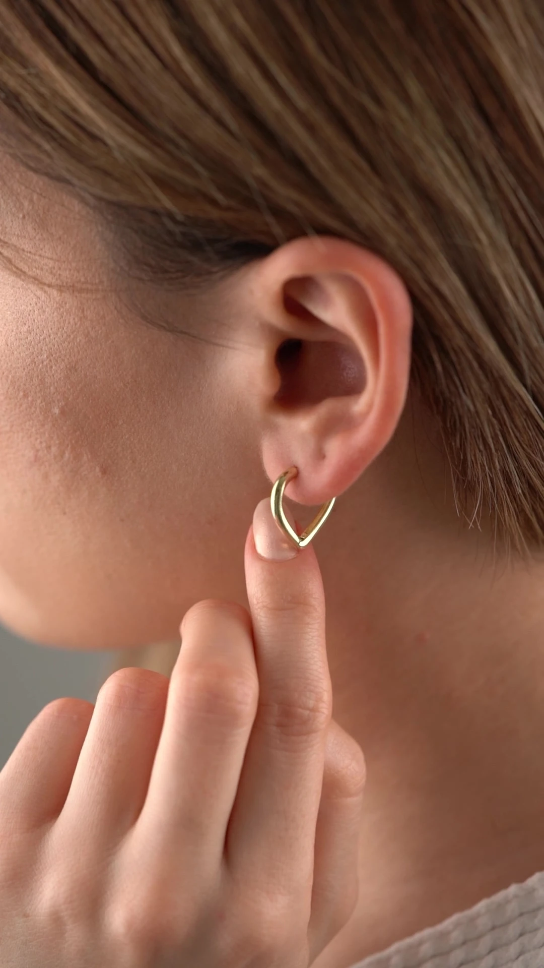 Gümüş Taşsız Kalp Küpe