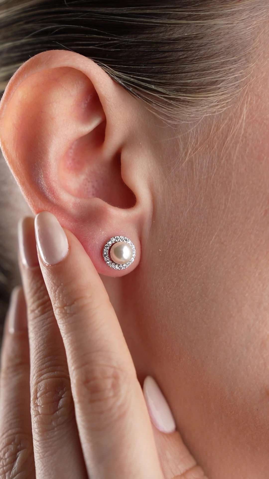 Gümüş İnci Küpesi