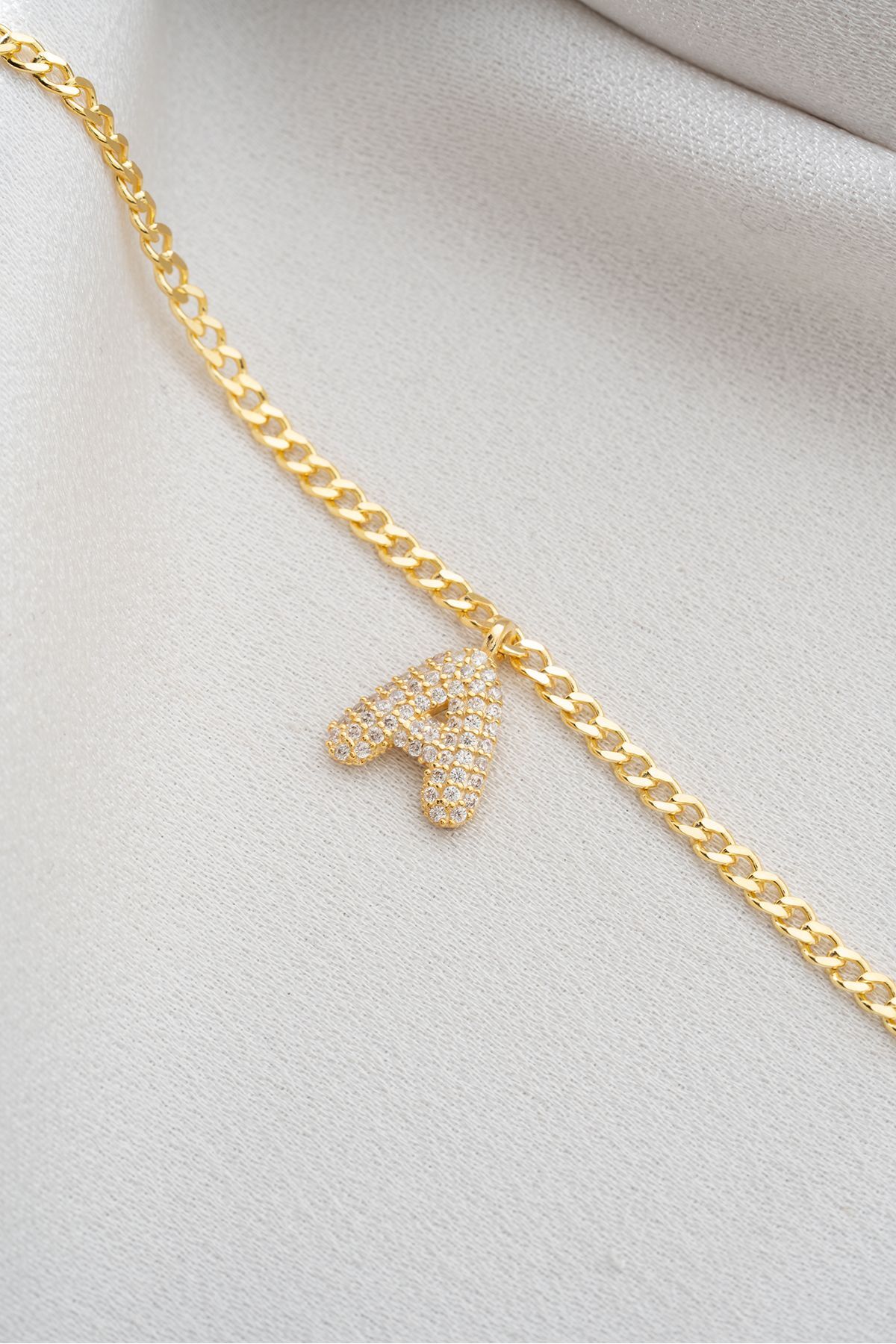 Gümüş Taşlı Balon Harf Halhal