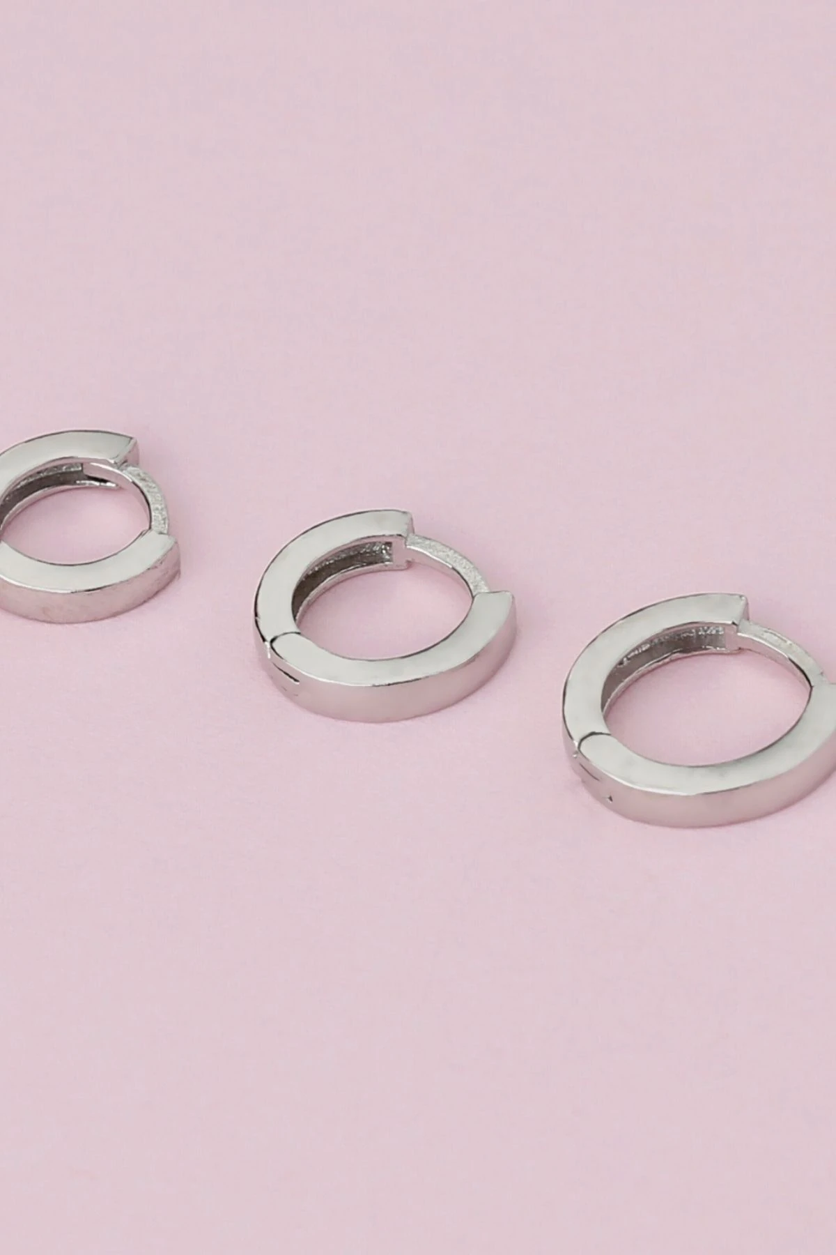 Gümüş 3'lü Halka Set Küpe