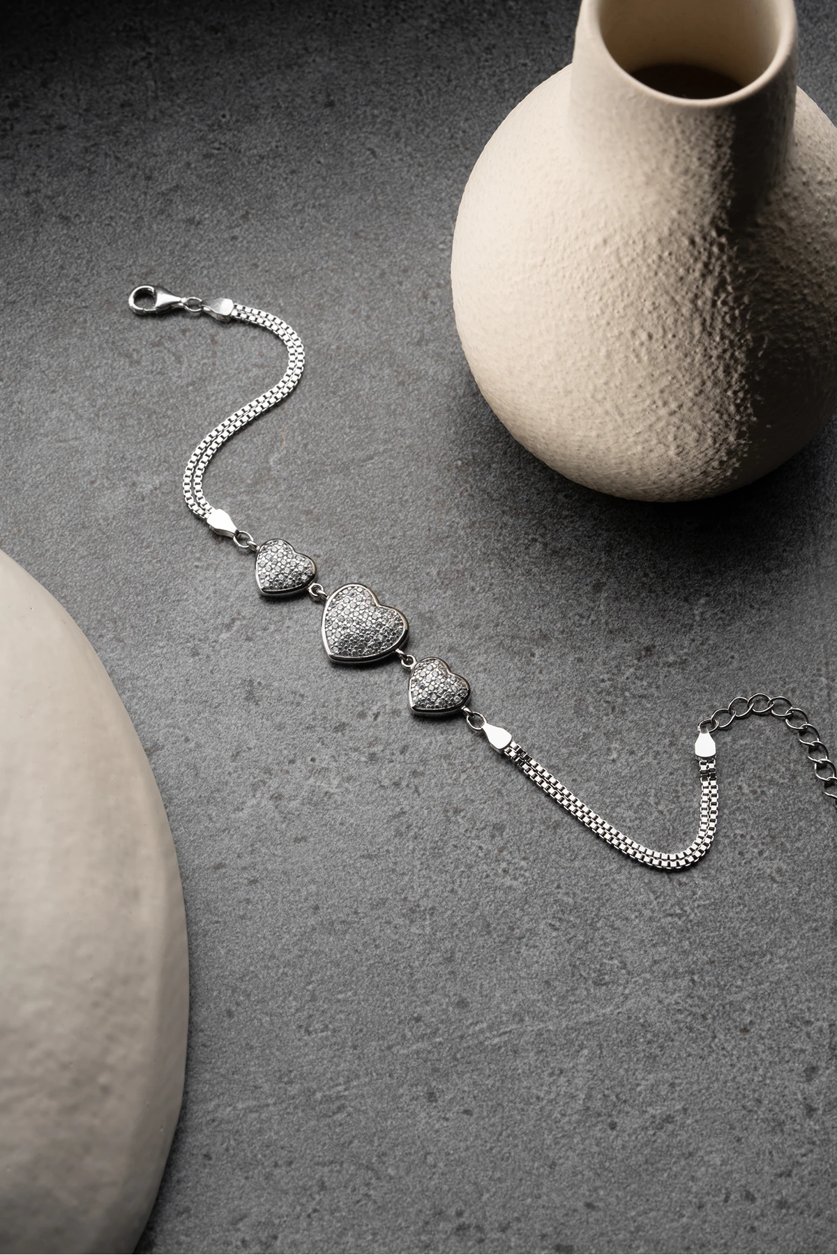 Gümüş Kalpli Bileklik